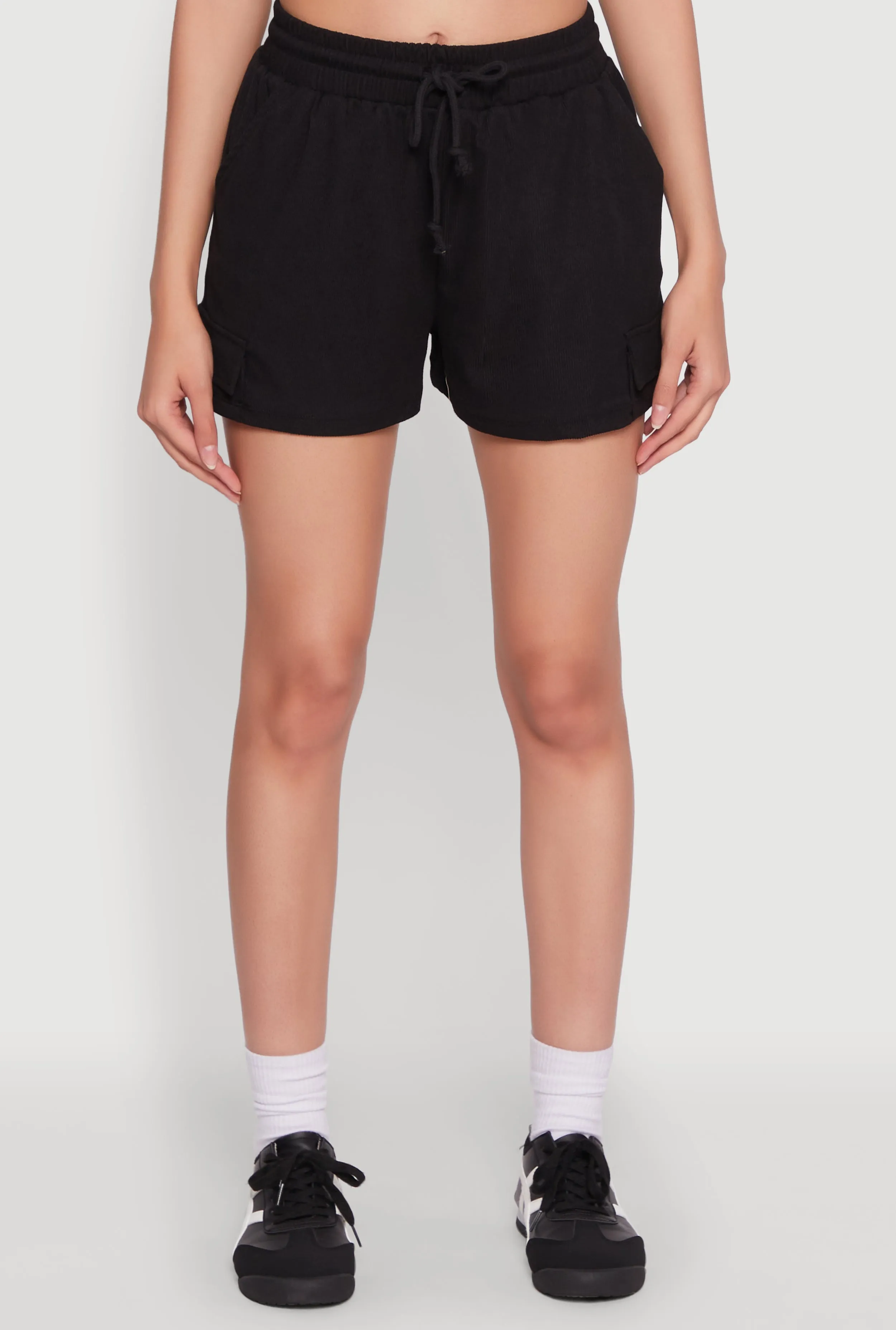 Ribbed Knit Drawstring Shorts sold by Rainbow product image thumbnail 3