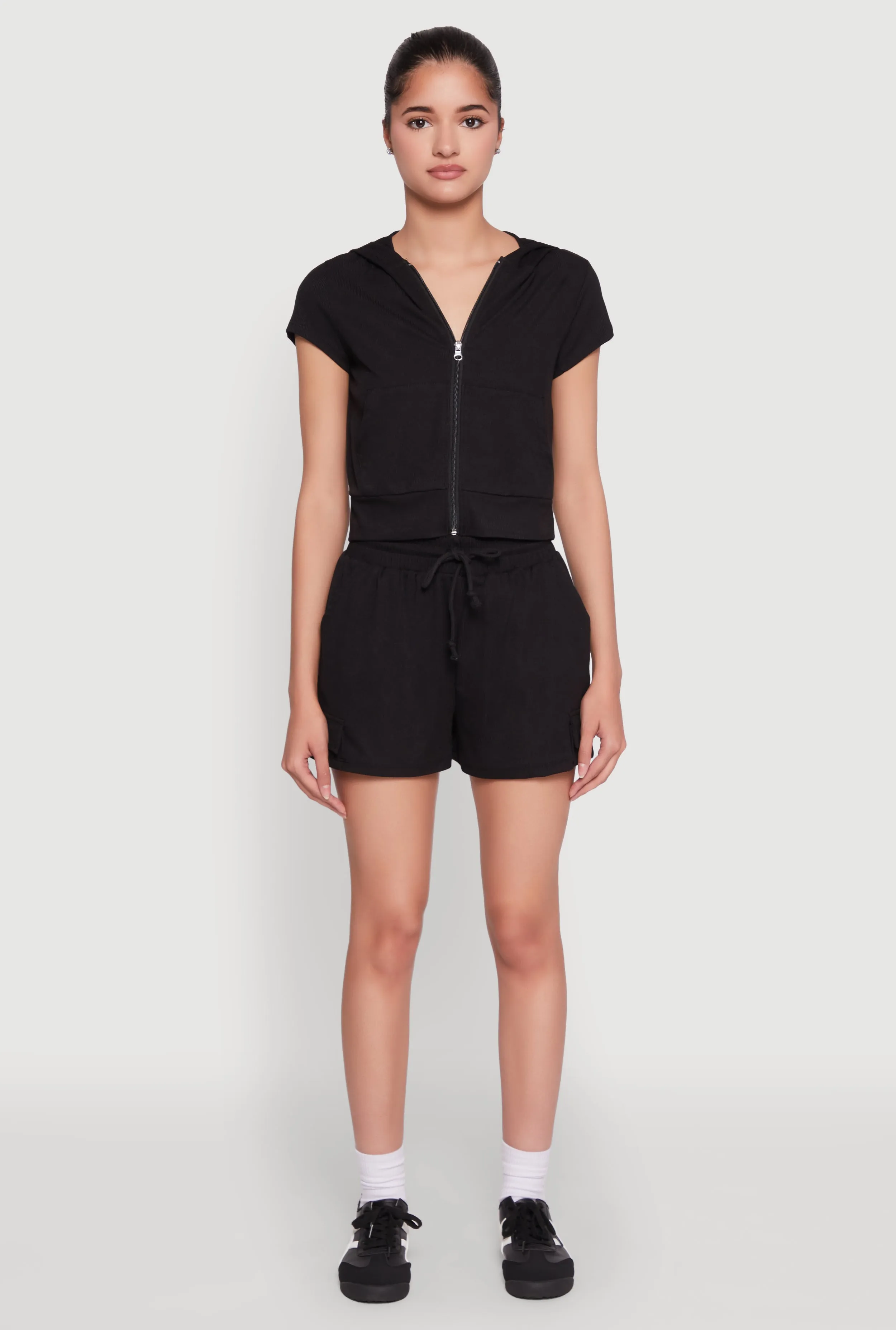 Ribbed Knit Drawstring Shorts sold by Rainbow product image thumbnail 2