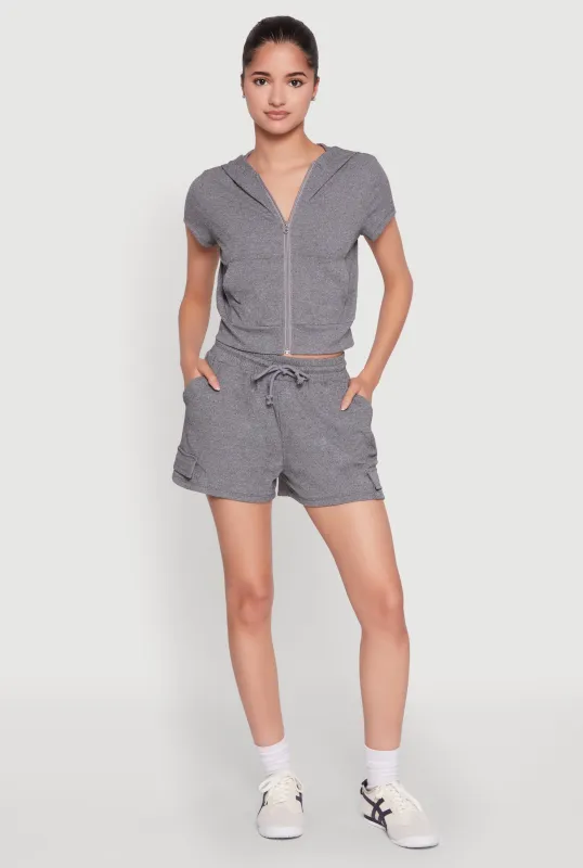 Ribbed Knit Drawstring Shorts sold by Rainbow