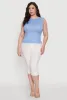 Plus Size Rib Knit Crew Neck Tank Top sold by Rainbow