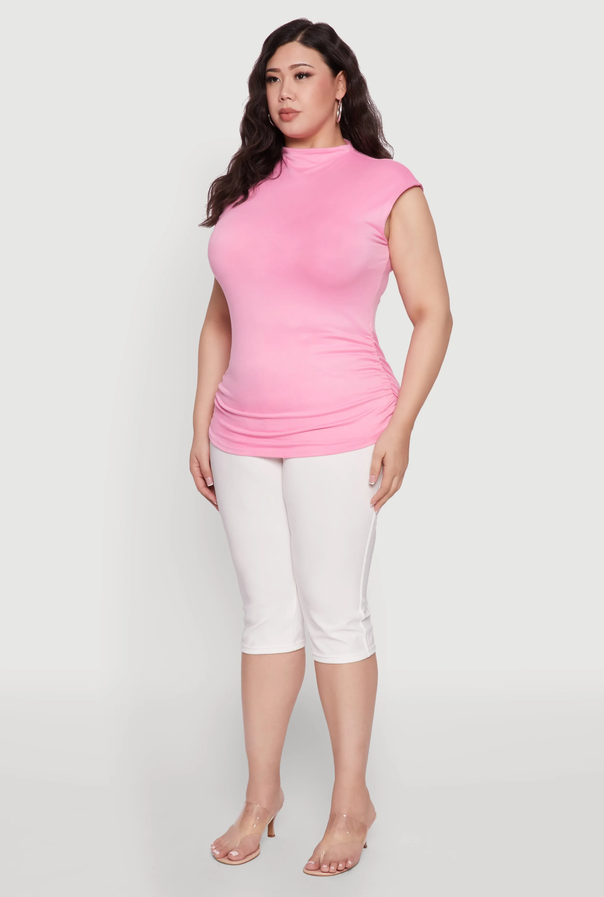 Plus Size Ruched Cap Sleeve Top sold by Rainbow product image thumbnail 5