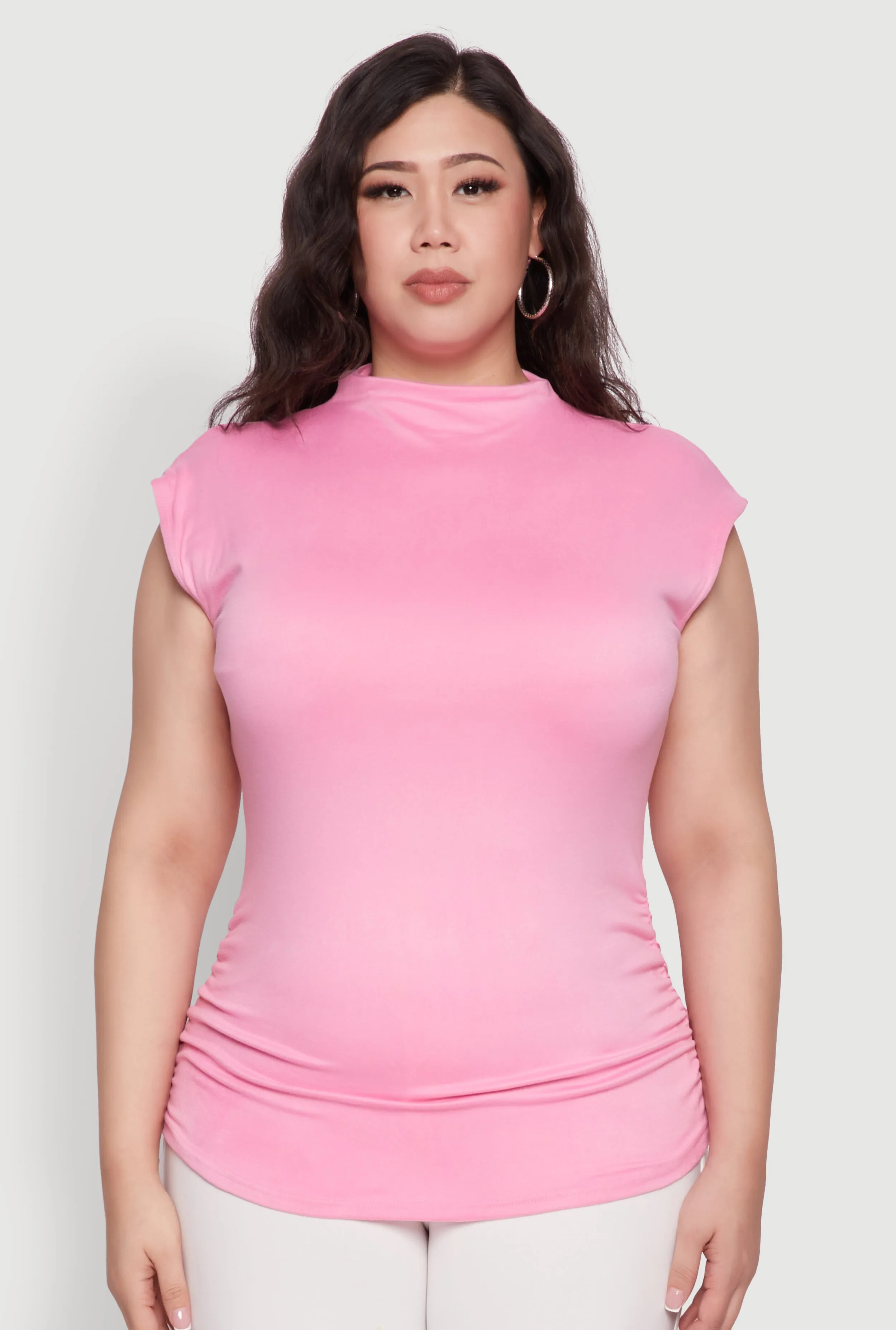 Plus Size Ruched Cap Sleeve Top sold by Rainbow product image thumbnail 2