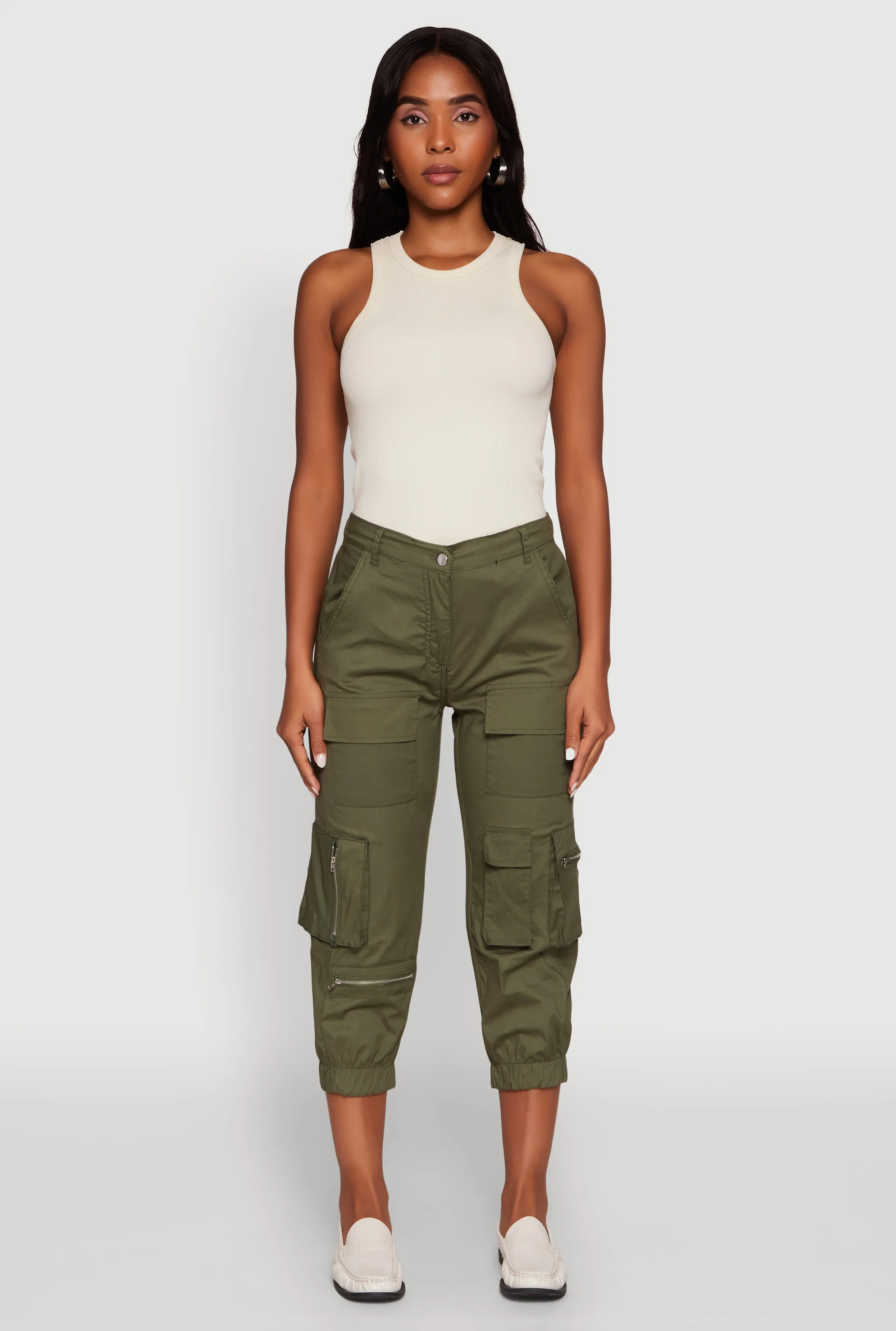 Zip Detail Capri Cargo Pants sold by Rainbow product image thumbnail 2