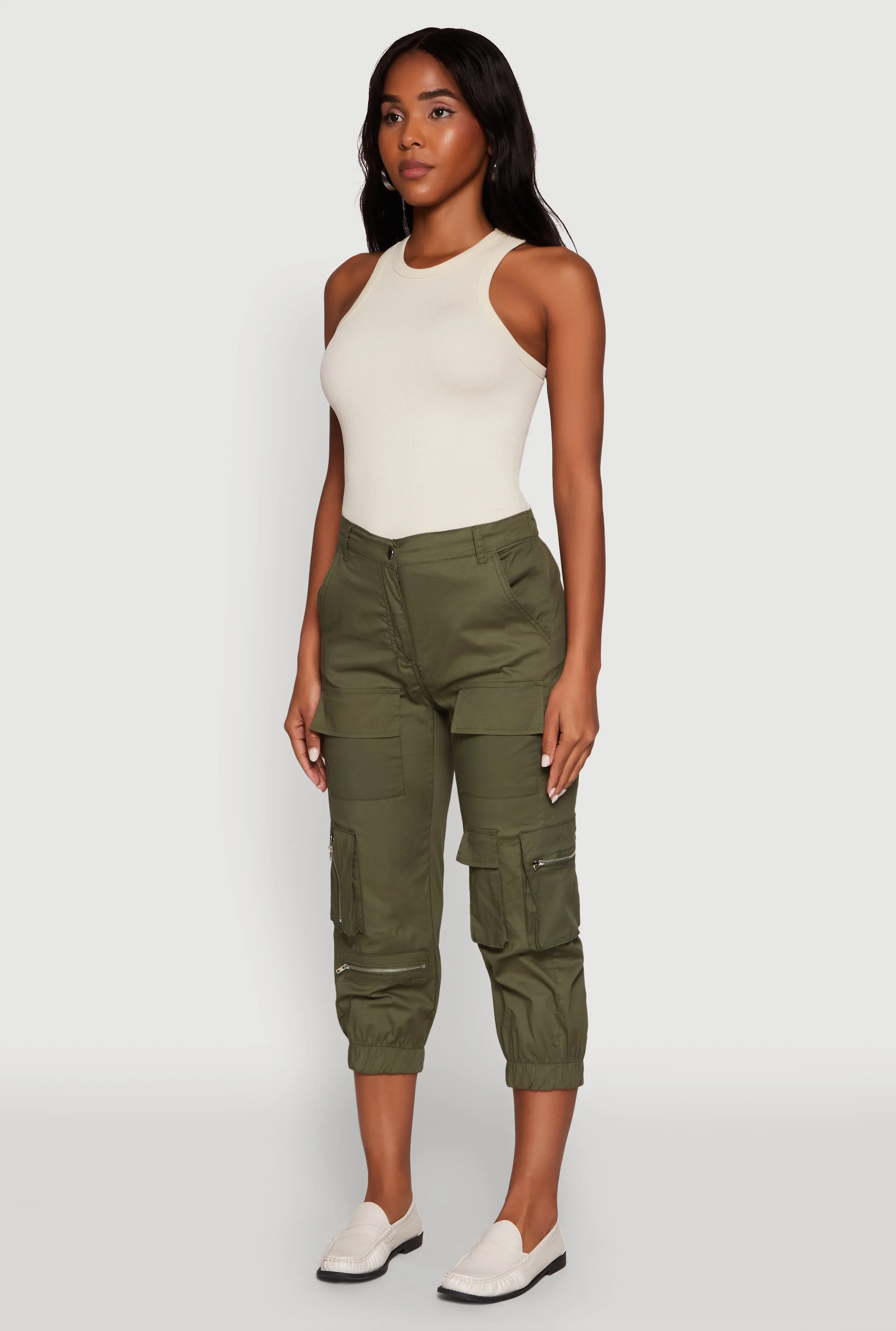 Zip Detail Capri Cargo Pants sold by Rainbow product image thumbnail 3
