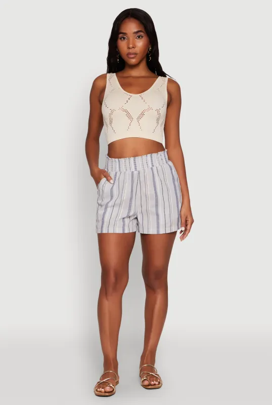 Smocked Waist Striped Pants sold by Rainbow