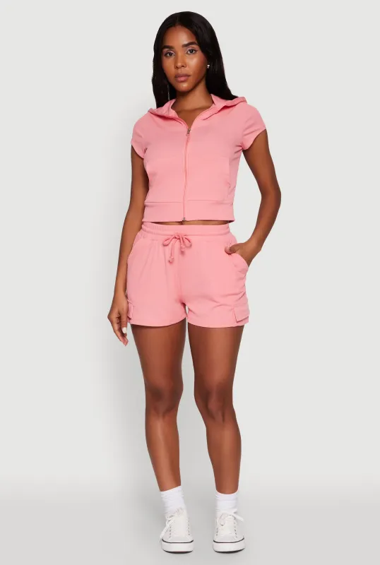 Ribbed Knit Drawstring Shorts sold by Rainbow