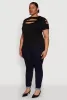 Plus Size Cut Out Detail Short Sleeve Top sold by Rainbow