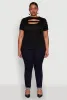 Plus Size Cut Out Detail Short Sleeve Top sold by Rainbow