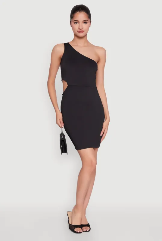 Keyhole Side One Shoulder Mini Dress sold by Rainbow