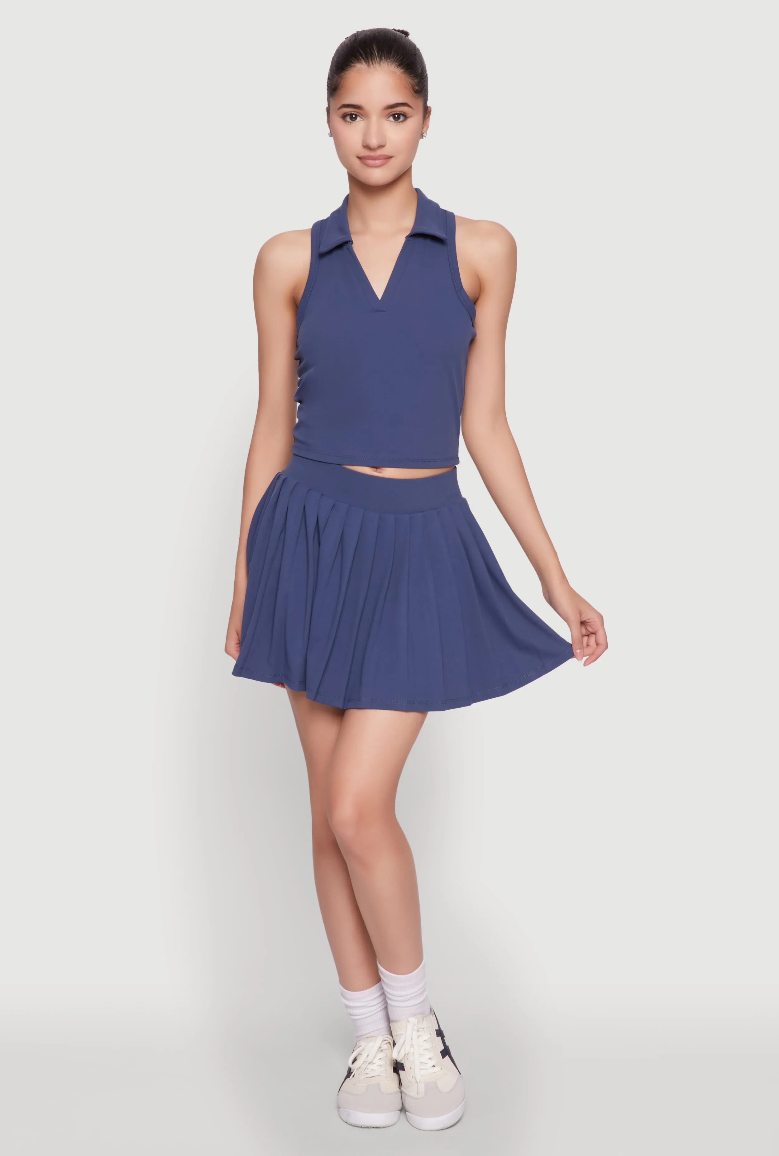 Sleeveless Polo Collar Crop Top sold by Rainbow product image thumbnail 3