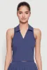 Sleeveless Polo Collar Crop Top sold by Rainbow