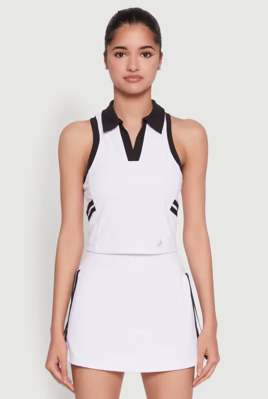 Contrast Trim Racerback Polo Top sold by Rainbow