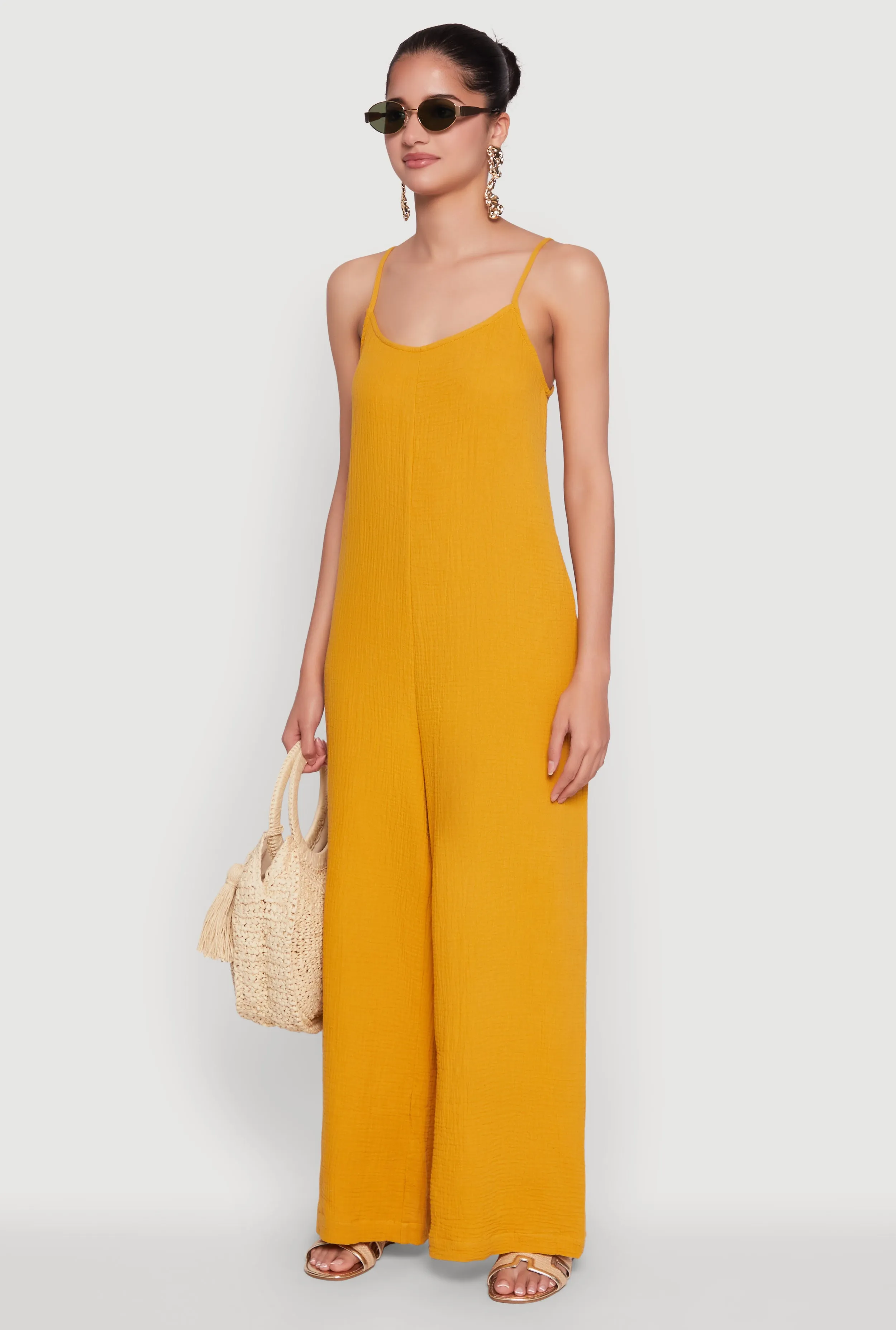 Gauze Knit Wide Leg Jumpsuit sold by Rainbow product image thumbnail 3