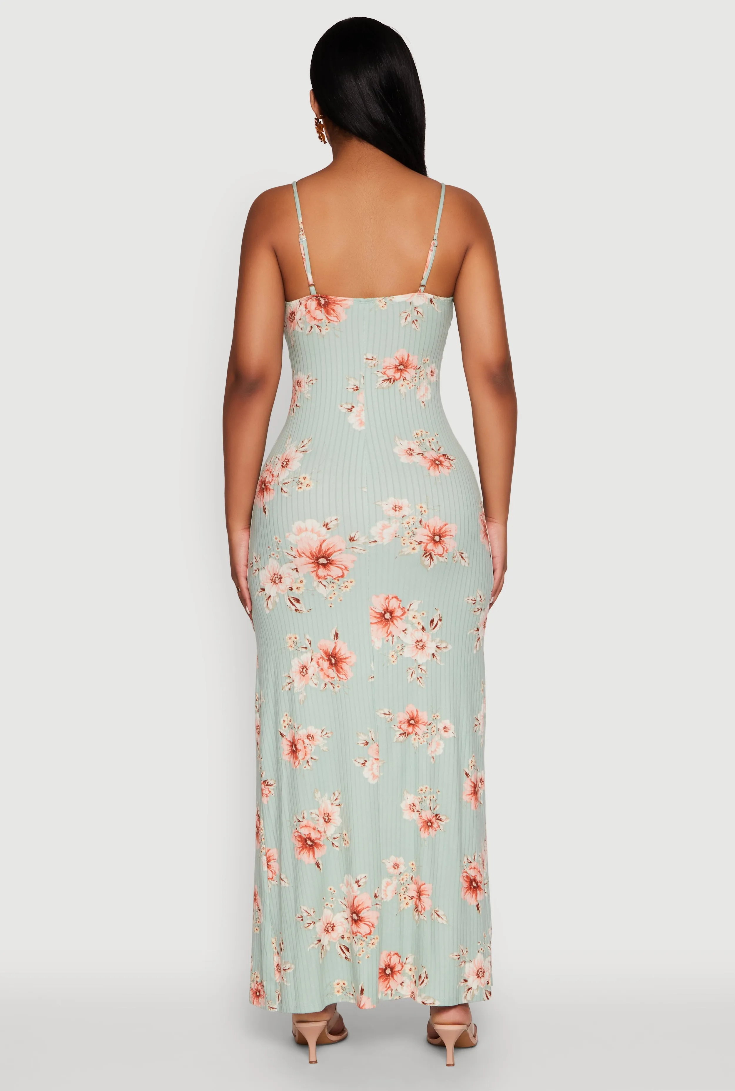 Floral Print Tie Front Cami Maxi Dress sold by Rainbow product image thumbnail 5