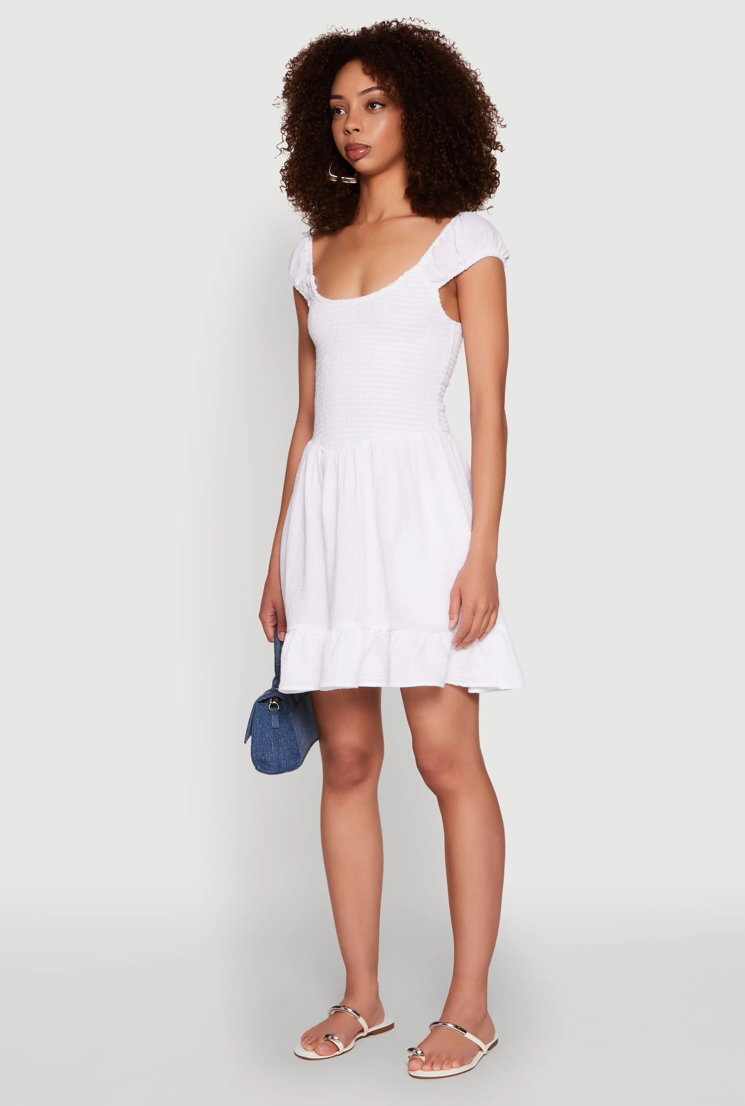 Gauze Knit Smocked Skater Dress sold by Rainbow product image thumbnail 3