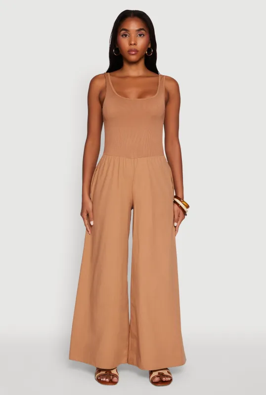 Sleeveless Scoop Neck Jumpsuit sold by Rainbow