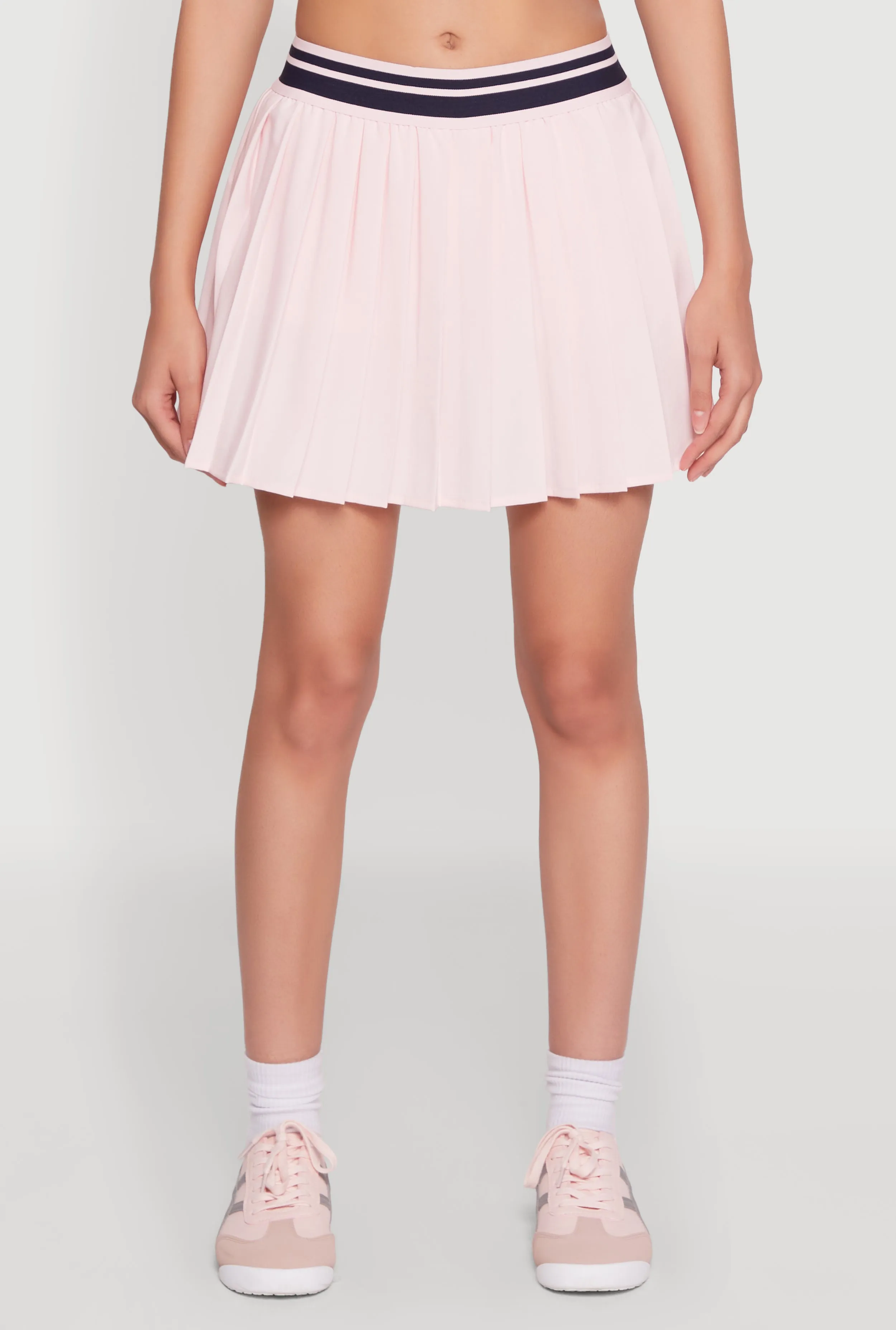 Varsity Stripe Waistband Pleated Tennis Skirt sold by Rainbow product image thumbnail 3