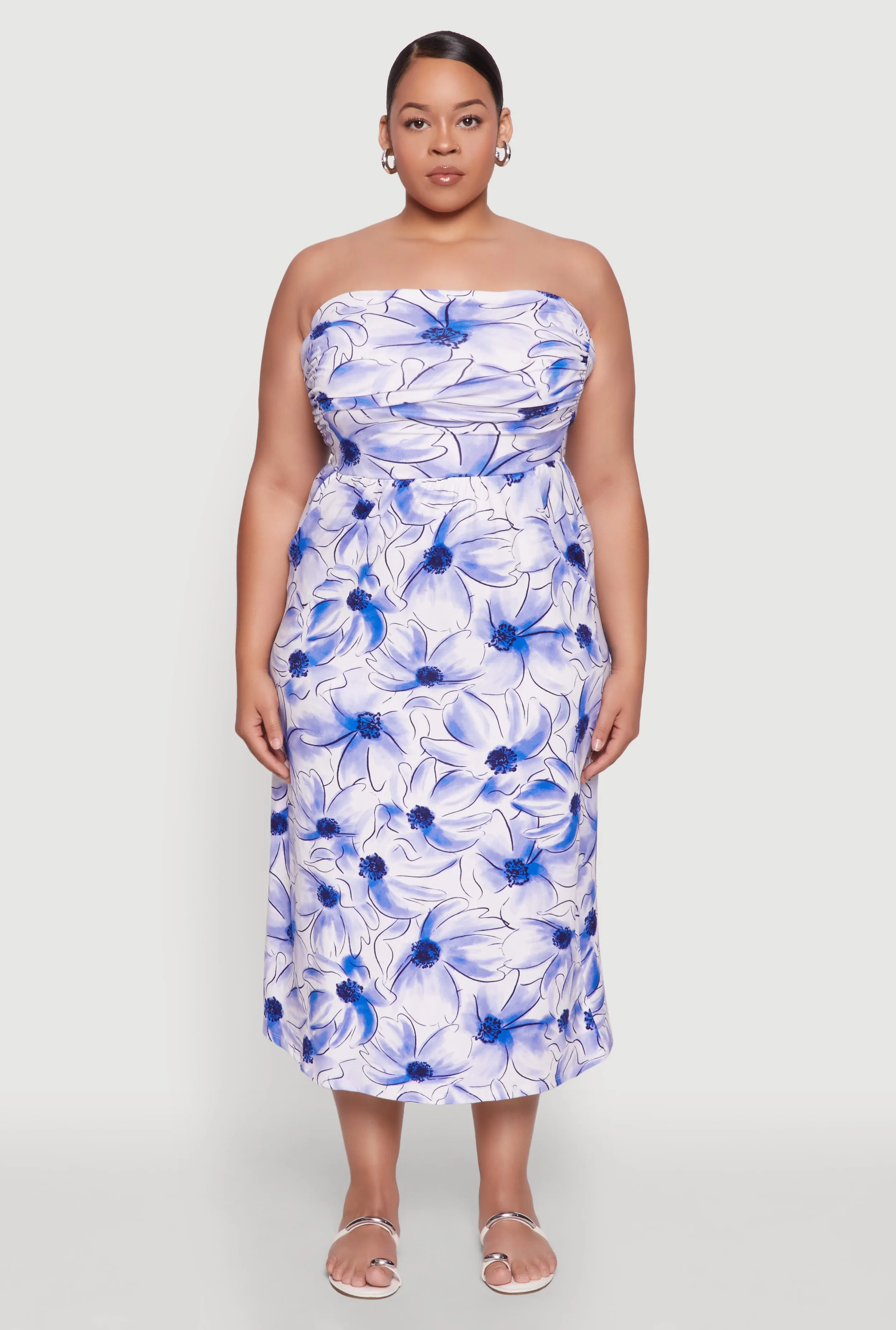 Watercolor Floral Print Maxi Tube Dress sold by Rainbow