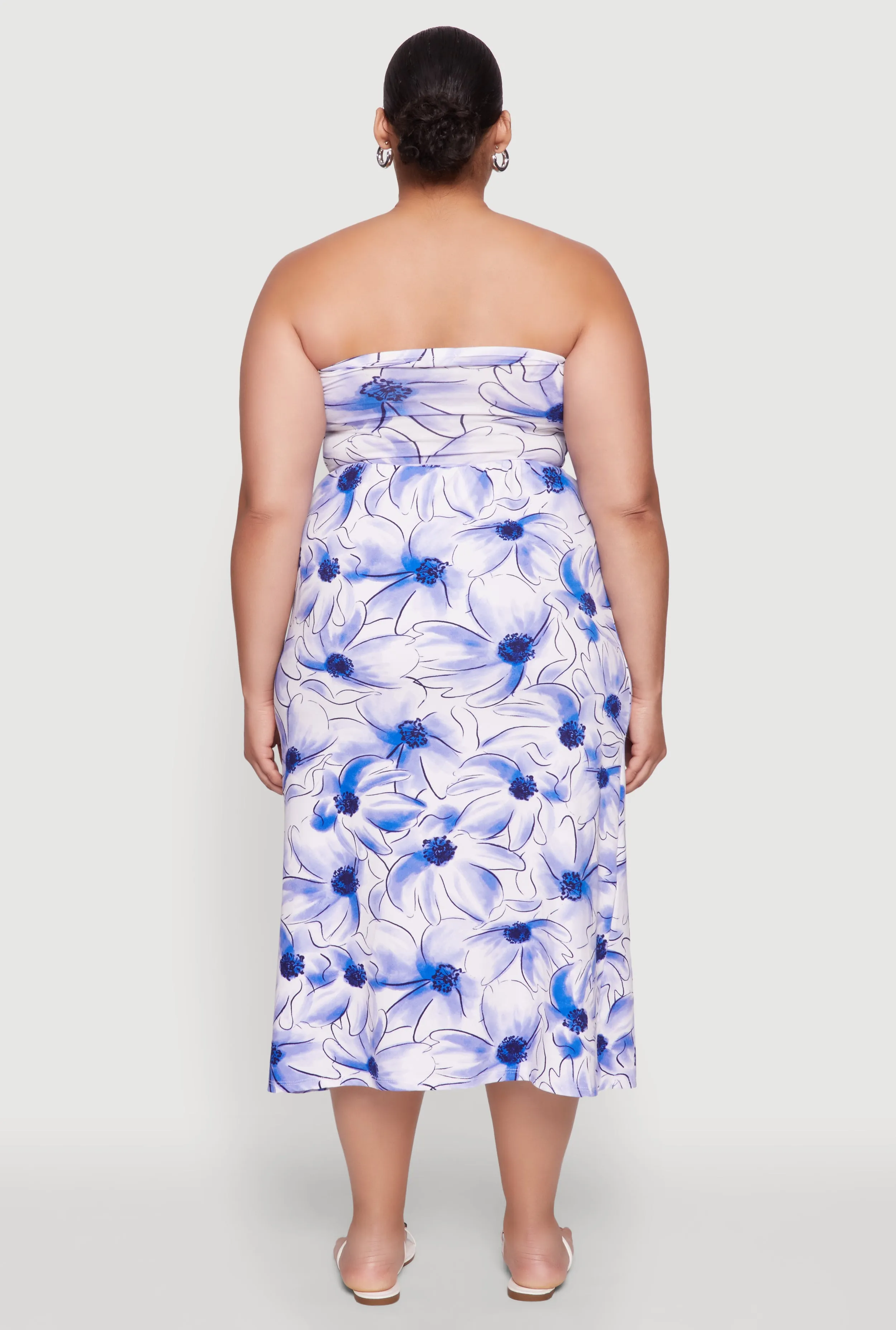 Watercolor Floral Print Maxi Tube Dress sold by Rainbow product image thumbnail 5