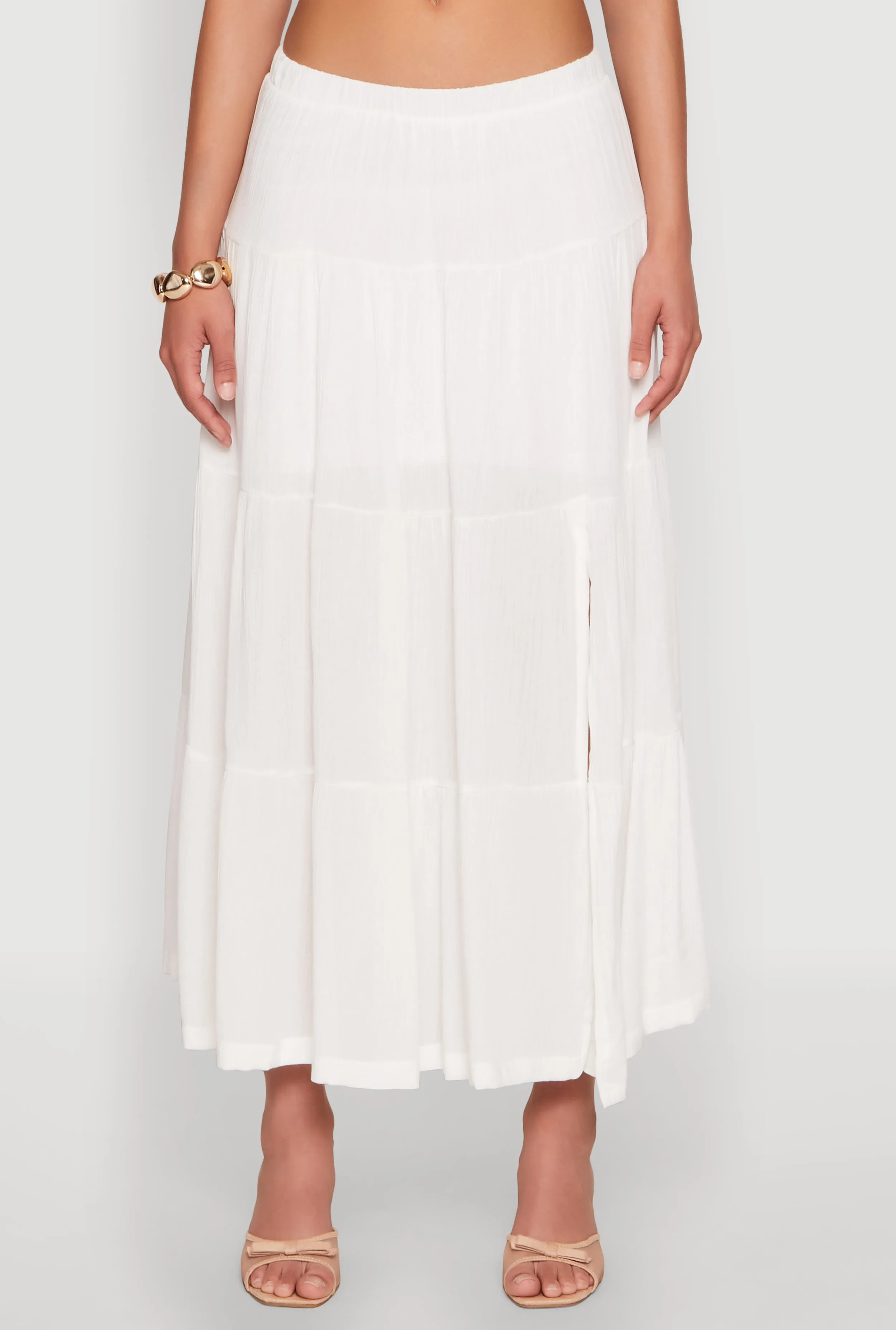 Side Slit Tiered Maxi Skirt sold by Rainbow product image thumbnail 5