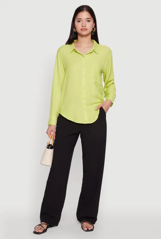 Iris Gauze Knit Button Front Shirt sold by Rainbow
