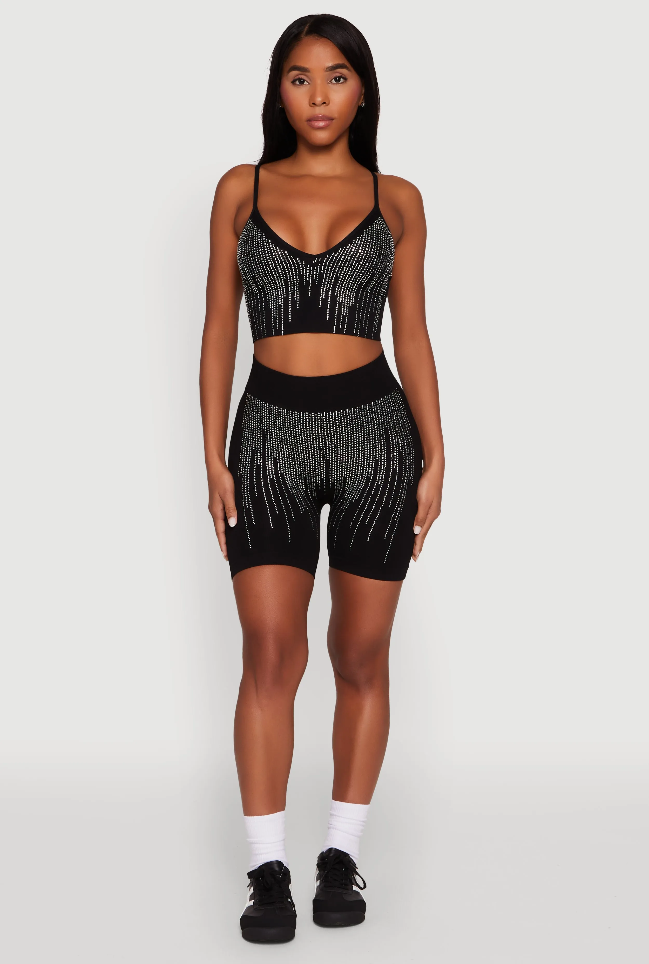 Seamless Rhinestone Ribbed Crop Top sold by Rainbow product image thumbnail 3