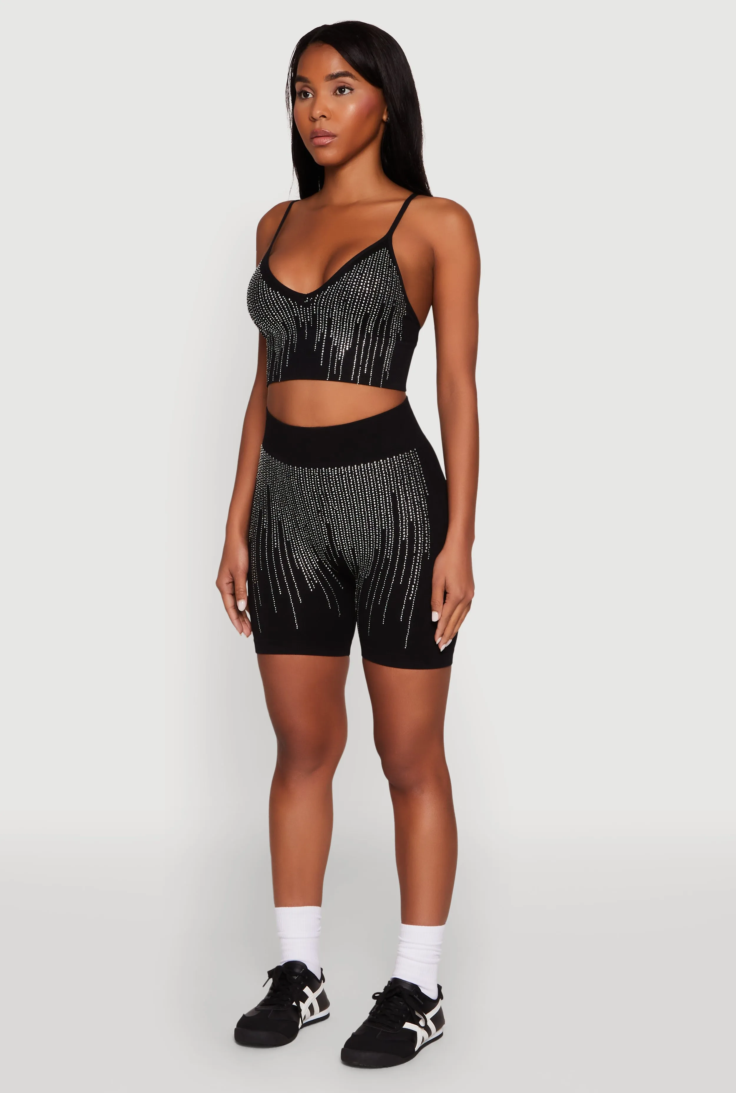 Seamless Rhinestone Ribbed Crop Top sold by Rainbow product image thumbnail 5