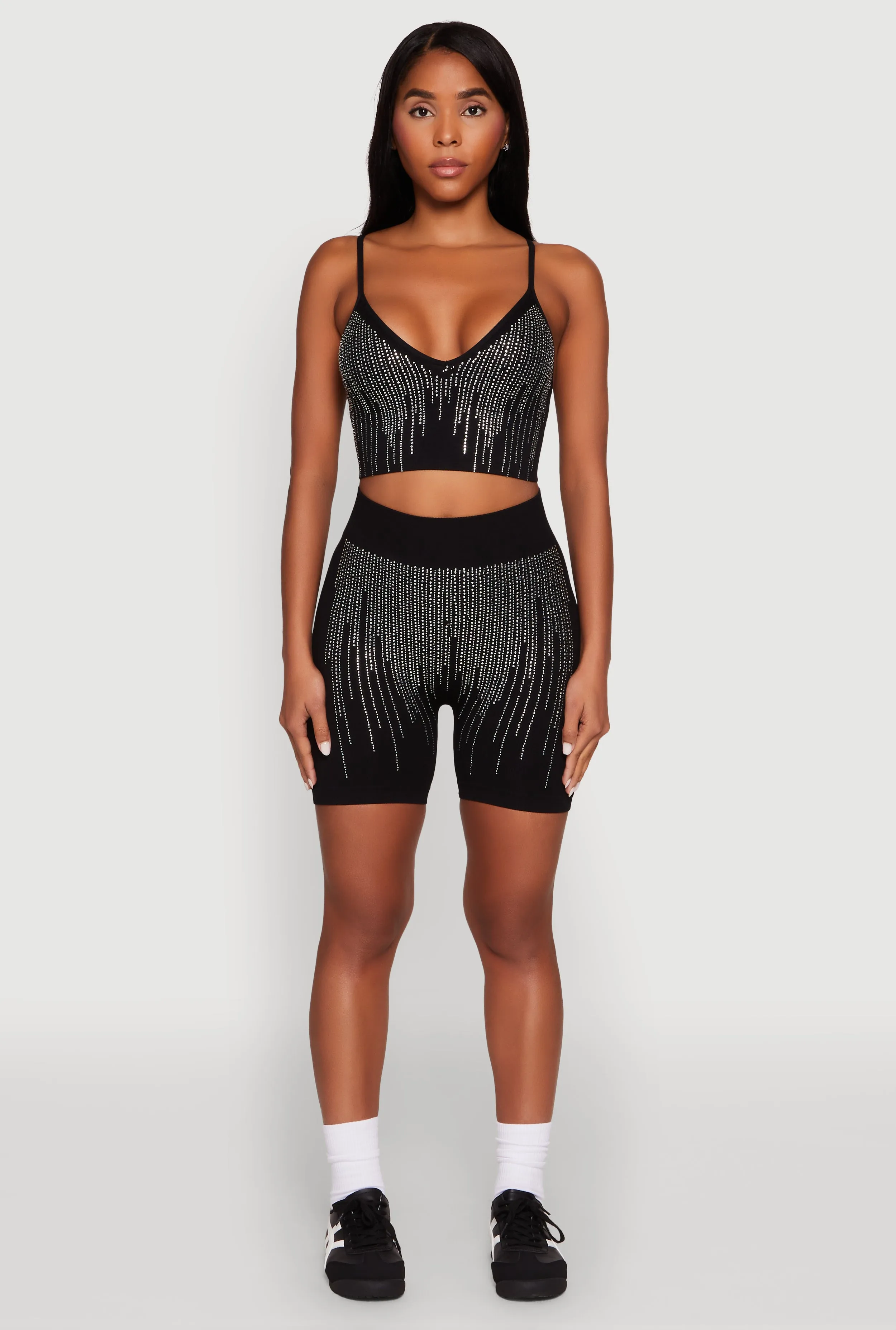 Seamless Rhinestone Ribbed Crop Top sold by Rainbow product image thumbnail 2