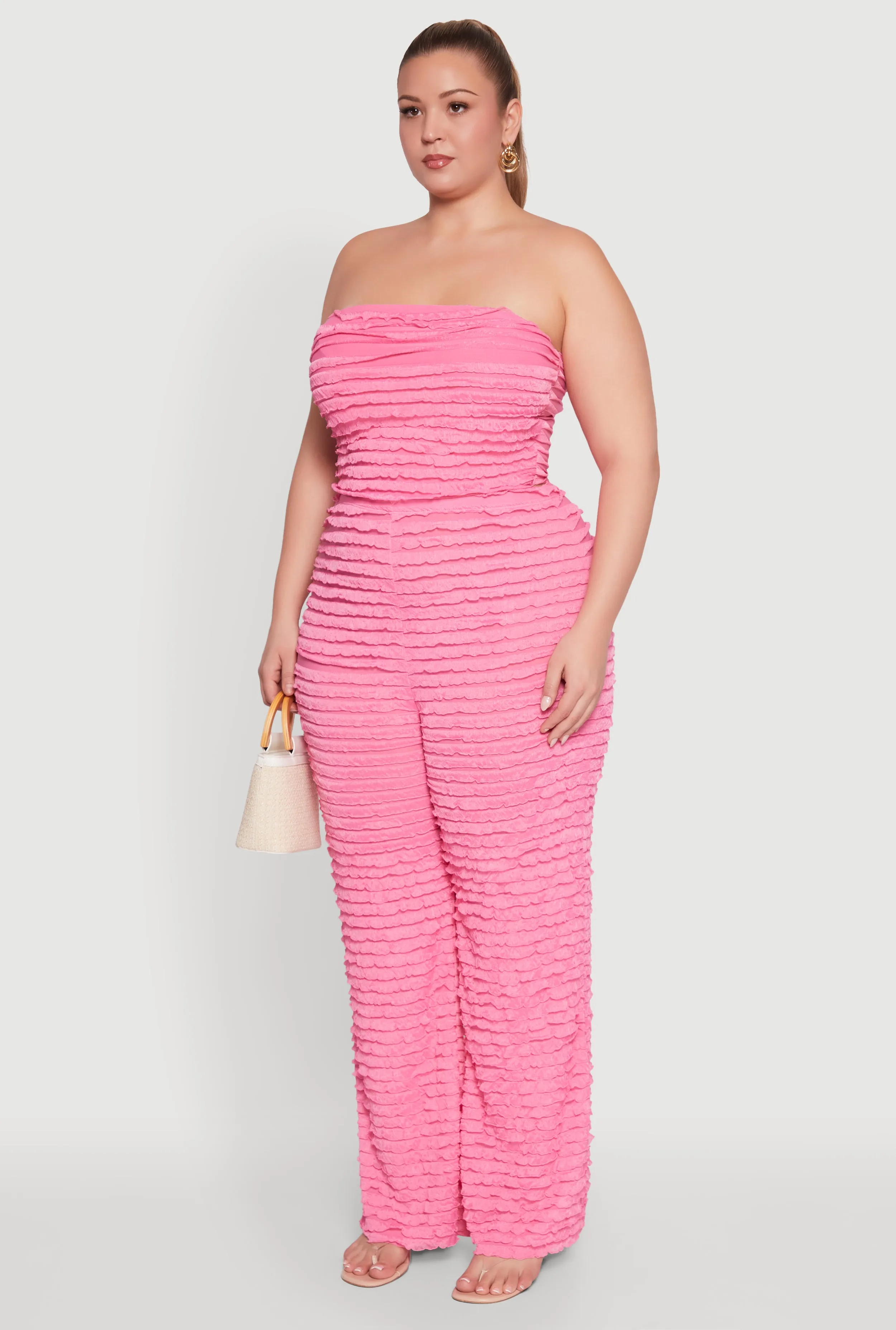 Plus Size Lettuce Edge Mesh Tube Top sold by Rainbow product image thumbnail 5