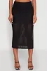 Lined Textured Knit Side Slit Skirt sold by Rainbow