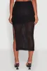 Lined Textured Knit Side Slit Skirt sold by Rainbow