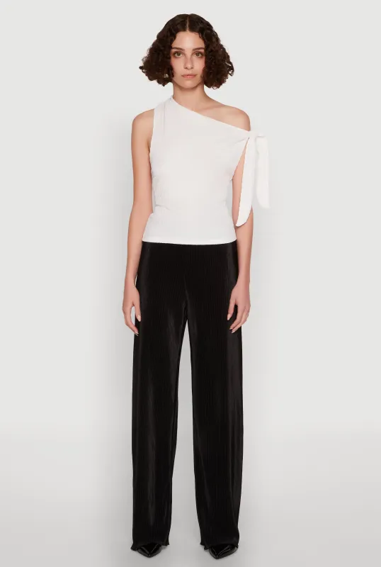 Iris Plisse Lettuce Edge Wide Leg Pants sold by Rainbow