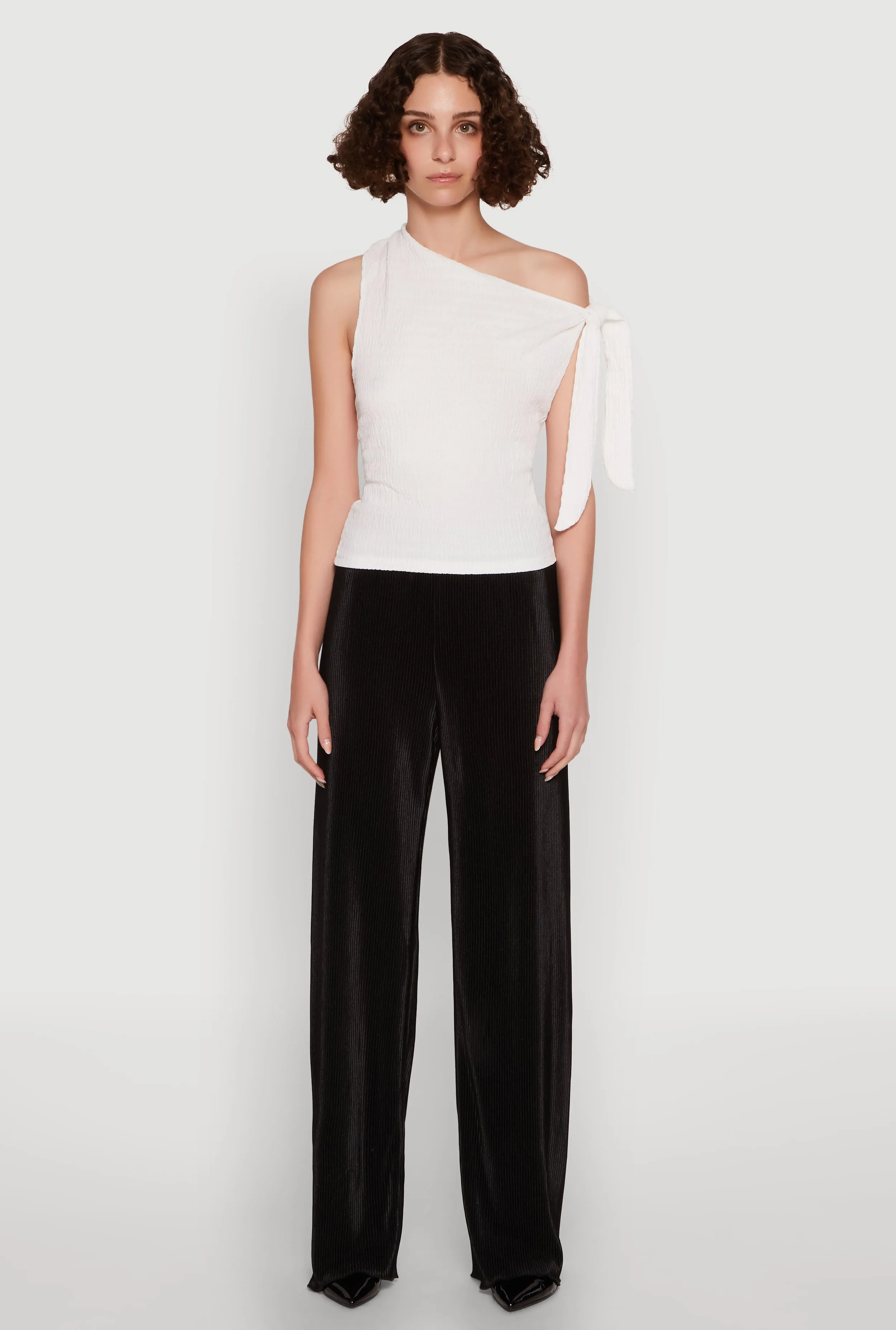 Iris Plisse Lettuce Edge Wide Leg Pants sold by Rainbow