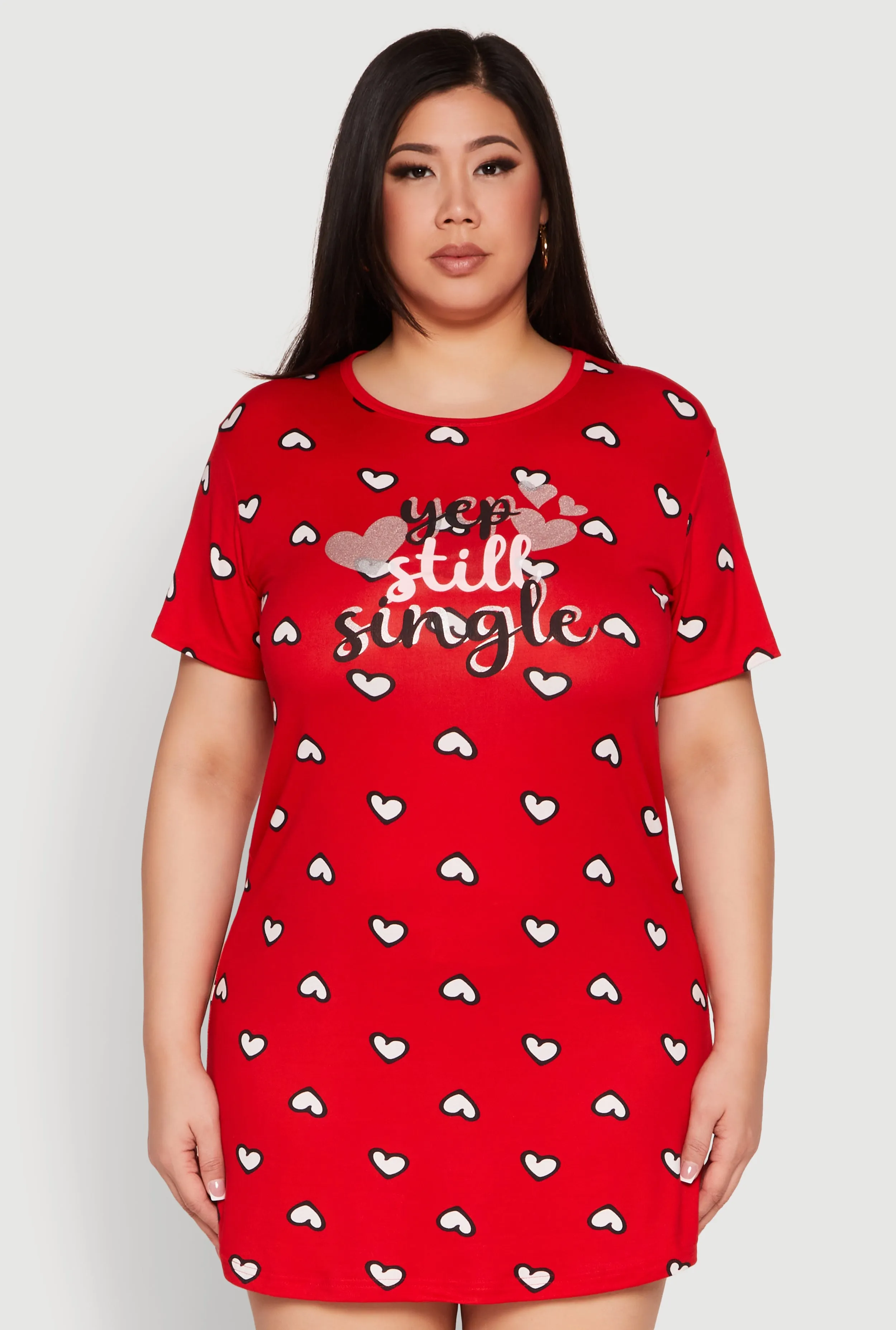 Plus Size Yep Still Single Graphic Nightgown sold by Rainbow product image thumbnail 2