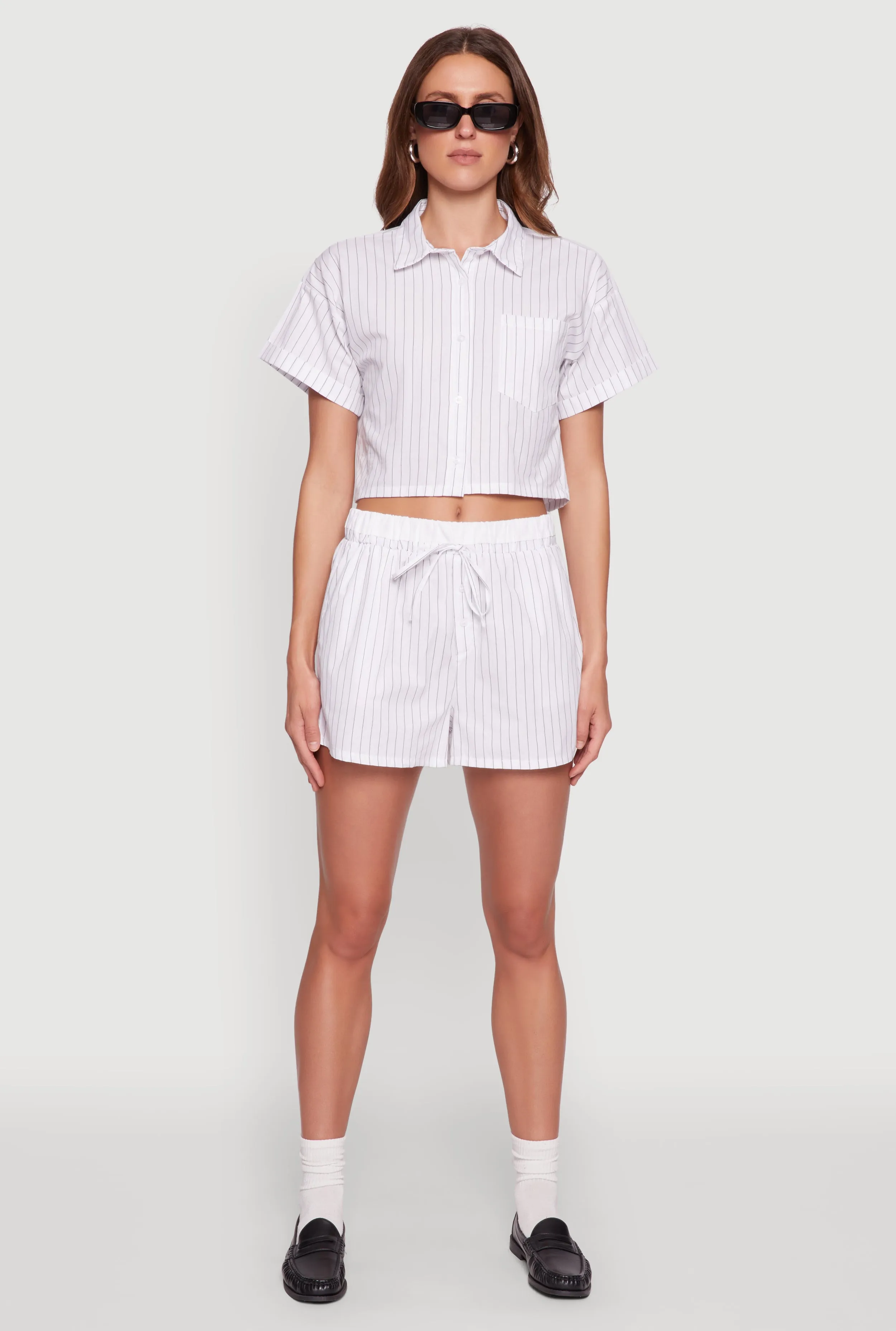 Iris Pinstripe Cropped Shirt sold by Rainbow product image thumbnail 3