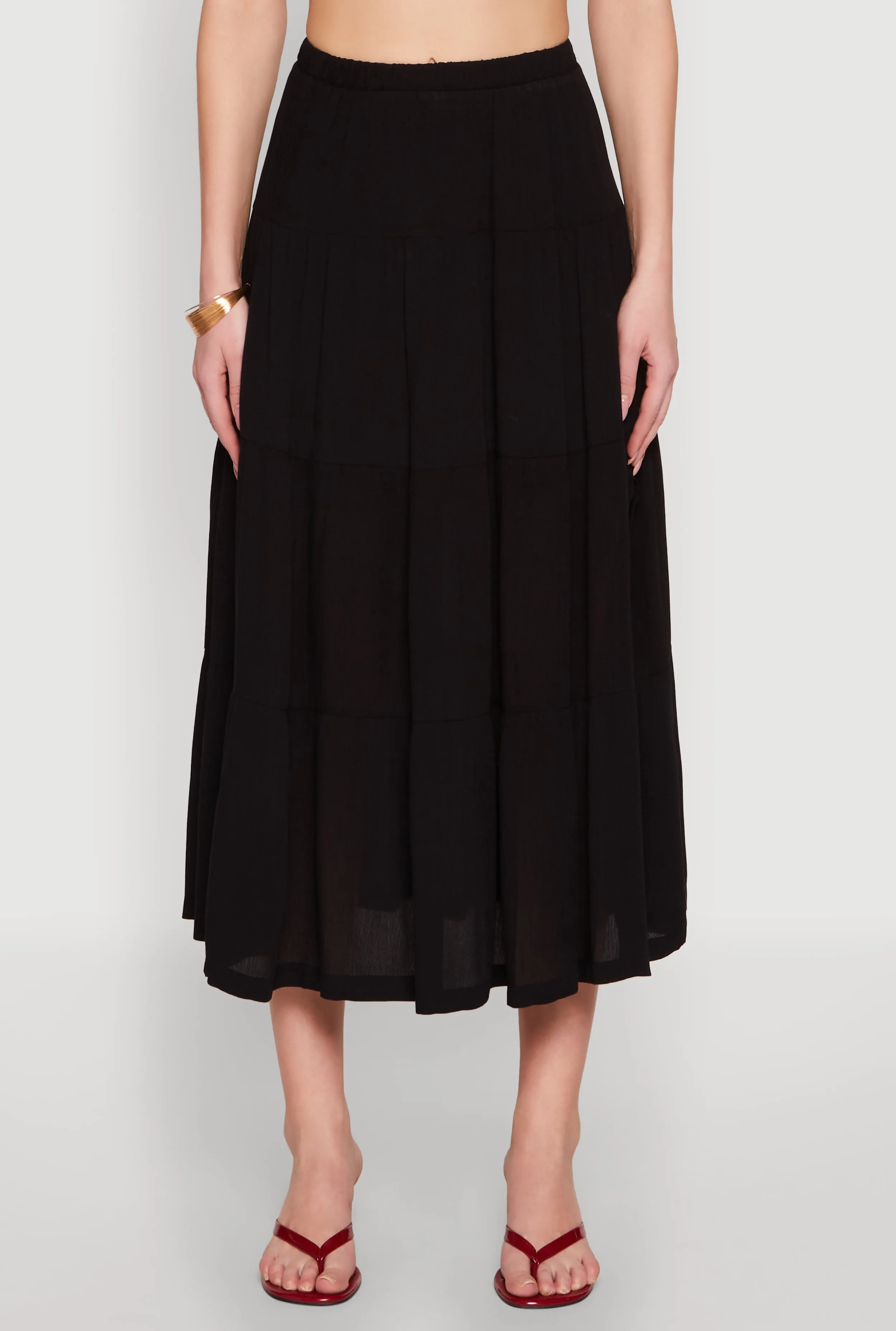 Side Slit Tiered Maxi Skirt sold by Rainbow product image thumbnail 5