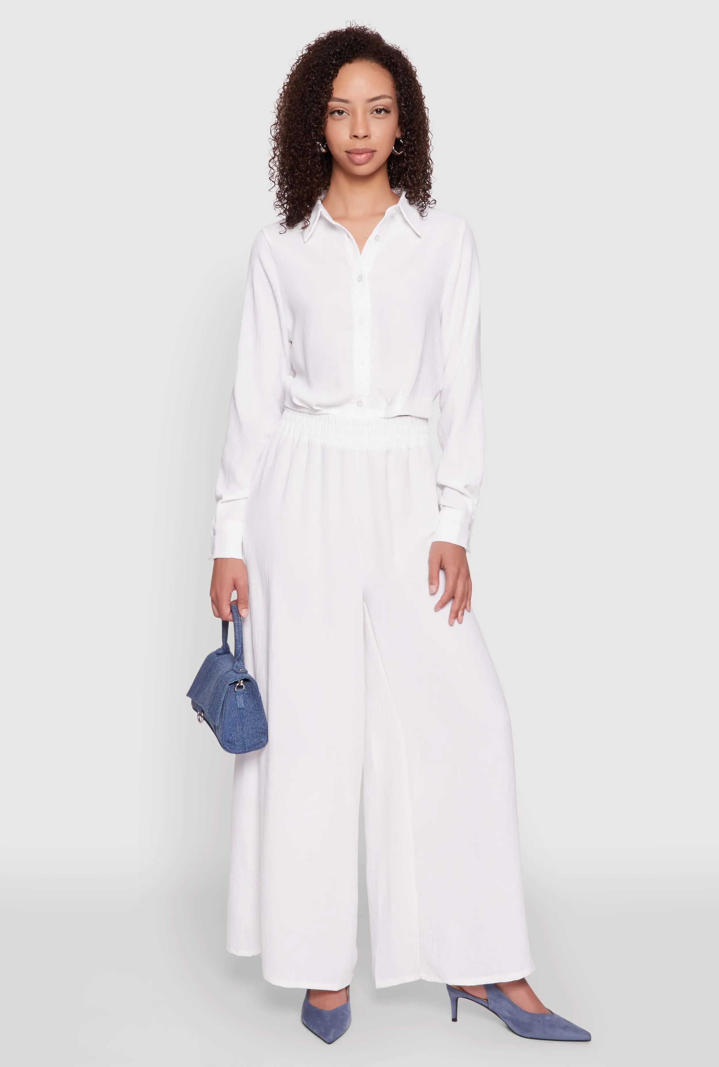 Haute Monde Elastic Waist Wide Leg Pants sold by Rainbow