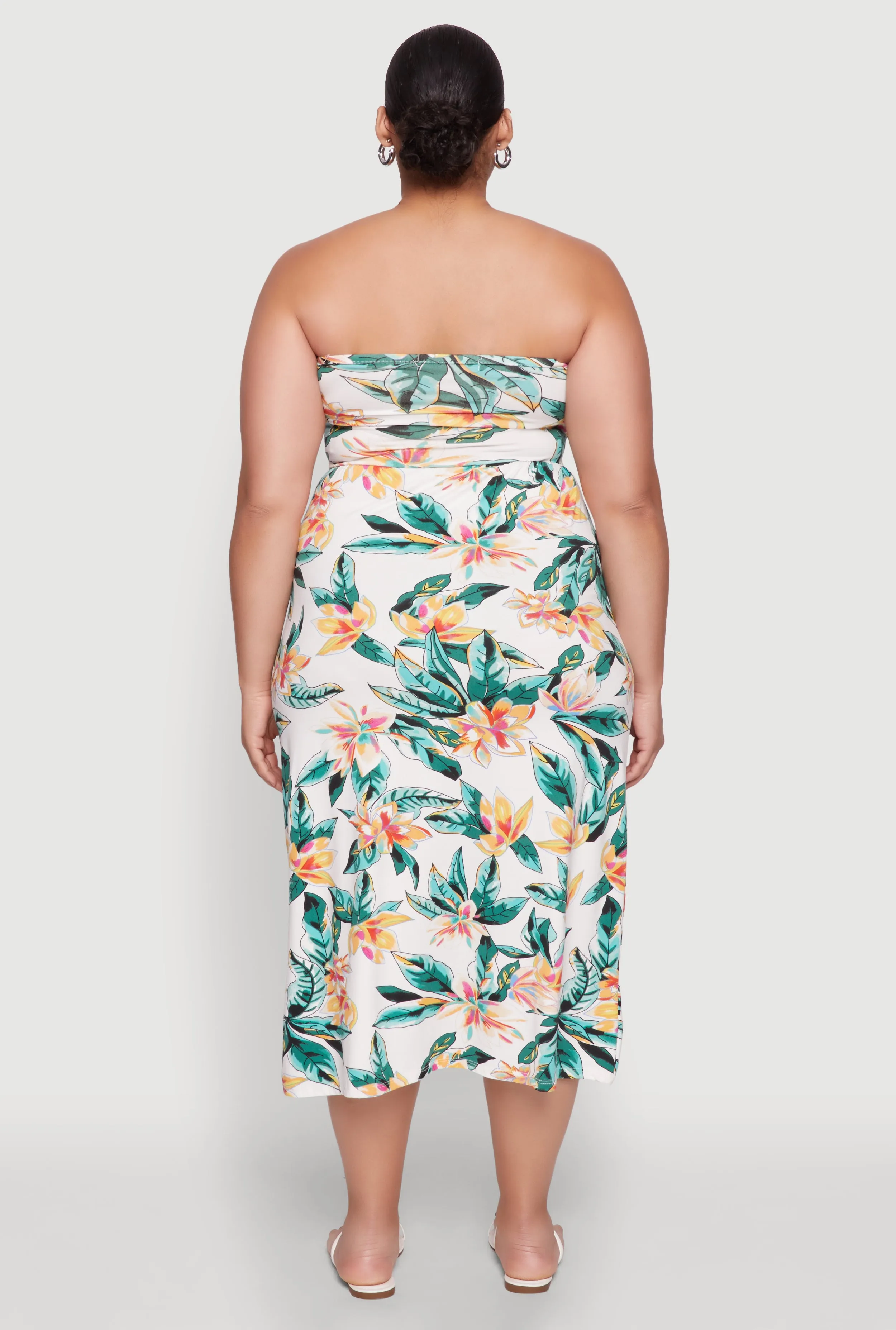 Plus Size Floral Print Midi Tube Dress sold by Rainbow product image thumbnail 5