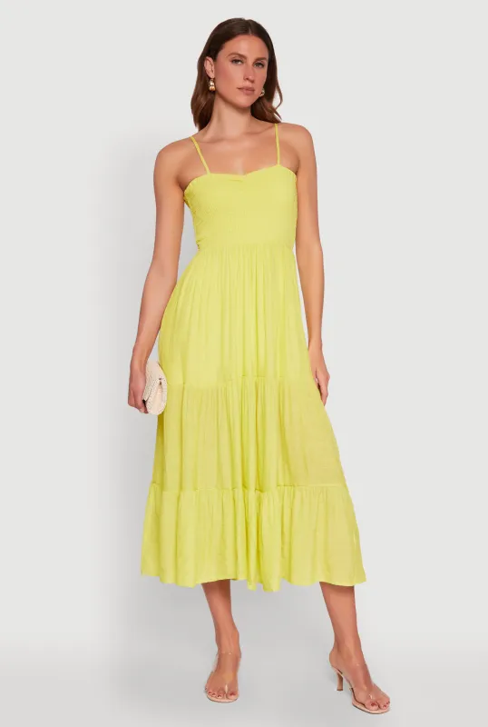 Smocked Tiered Maxi Sundress sold by Rainbow