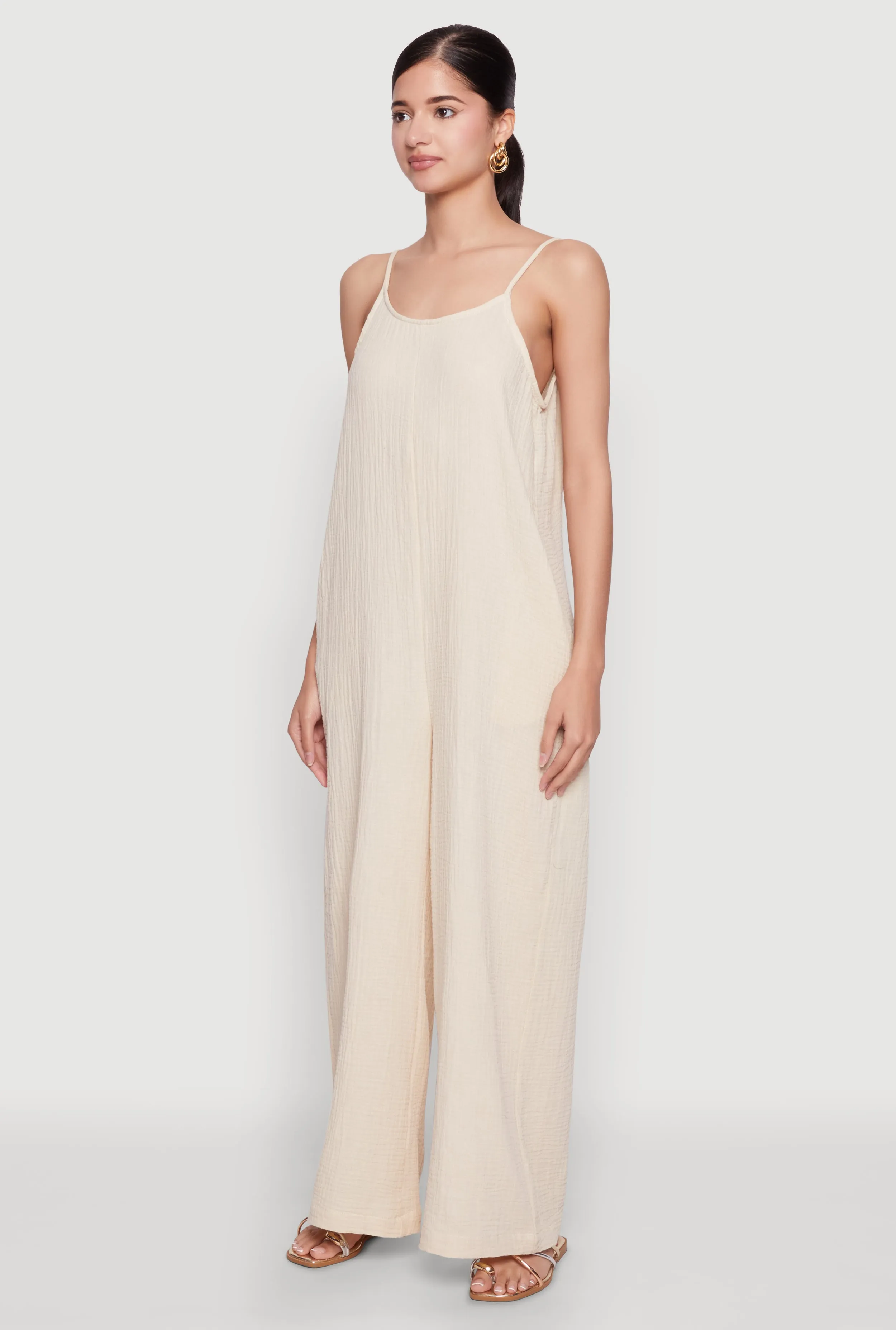 Gauze Knit Wide Leg Jumpsuit sold by Rainbow product image thumbnail 3
