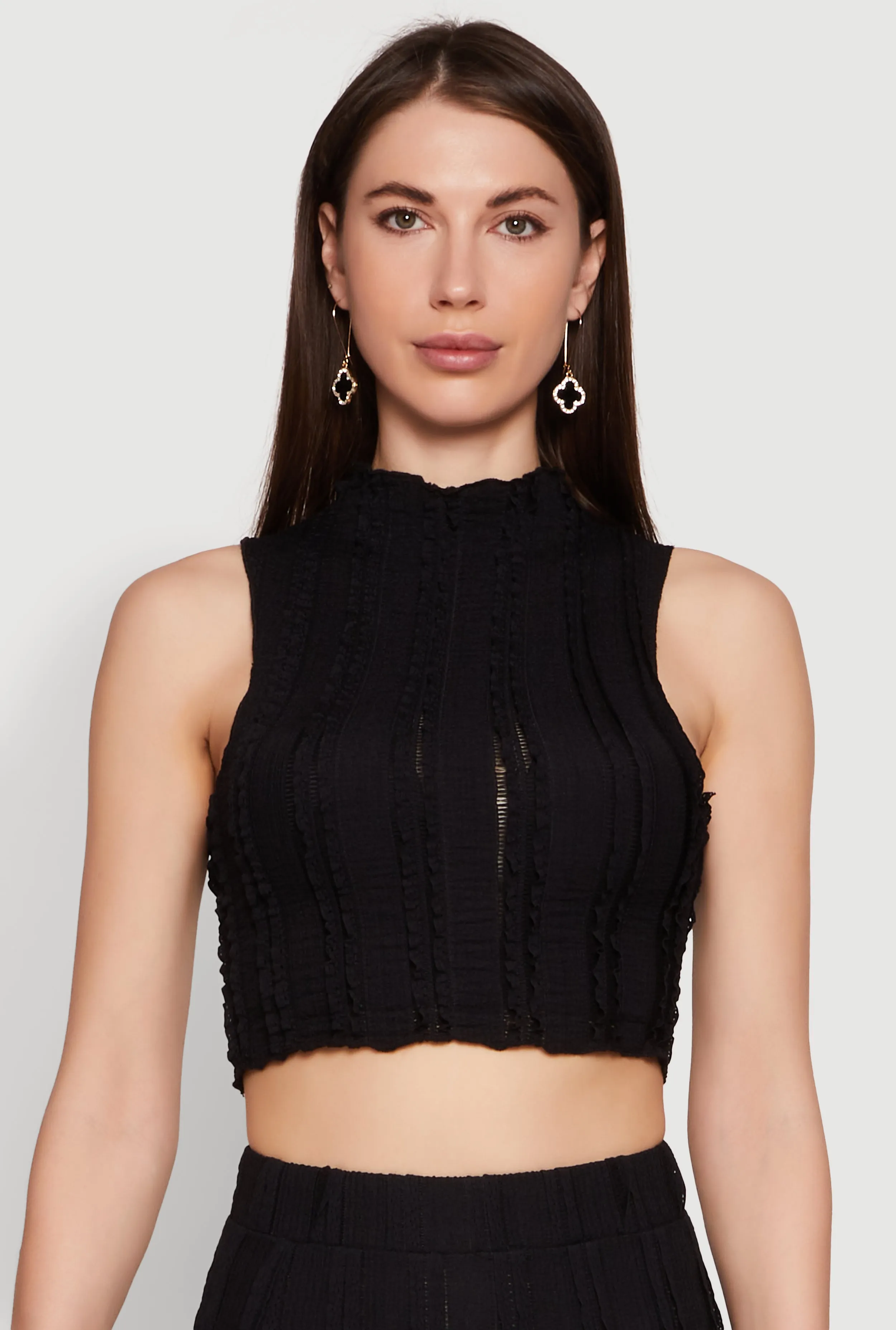 Textured Knit Cropped Tank Top sold by Rainbow