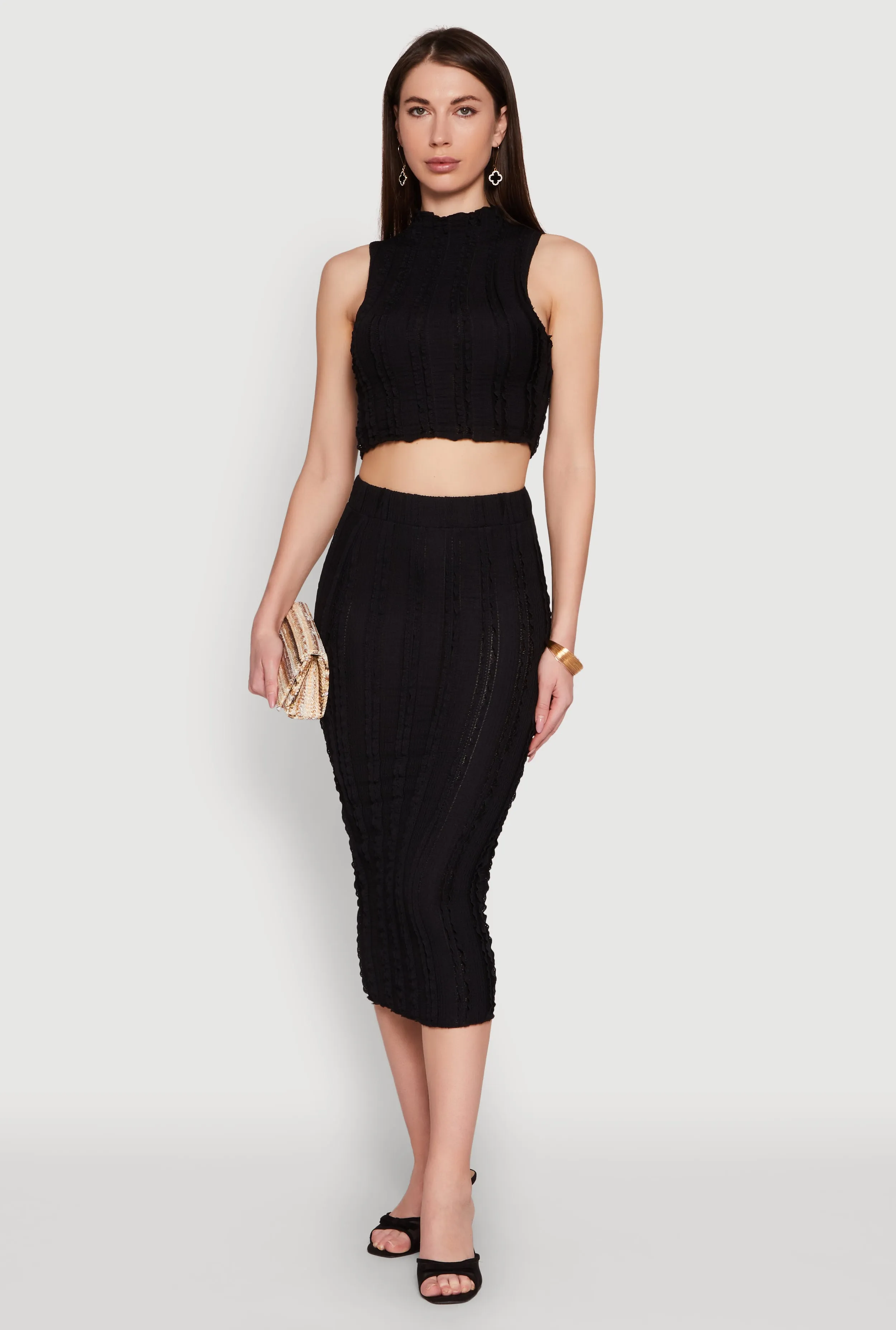 Textured Knit Cropped Tank Top sold by Rainbow product image thumbnail 3