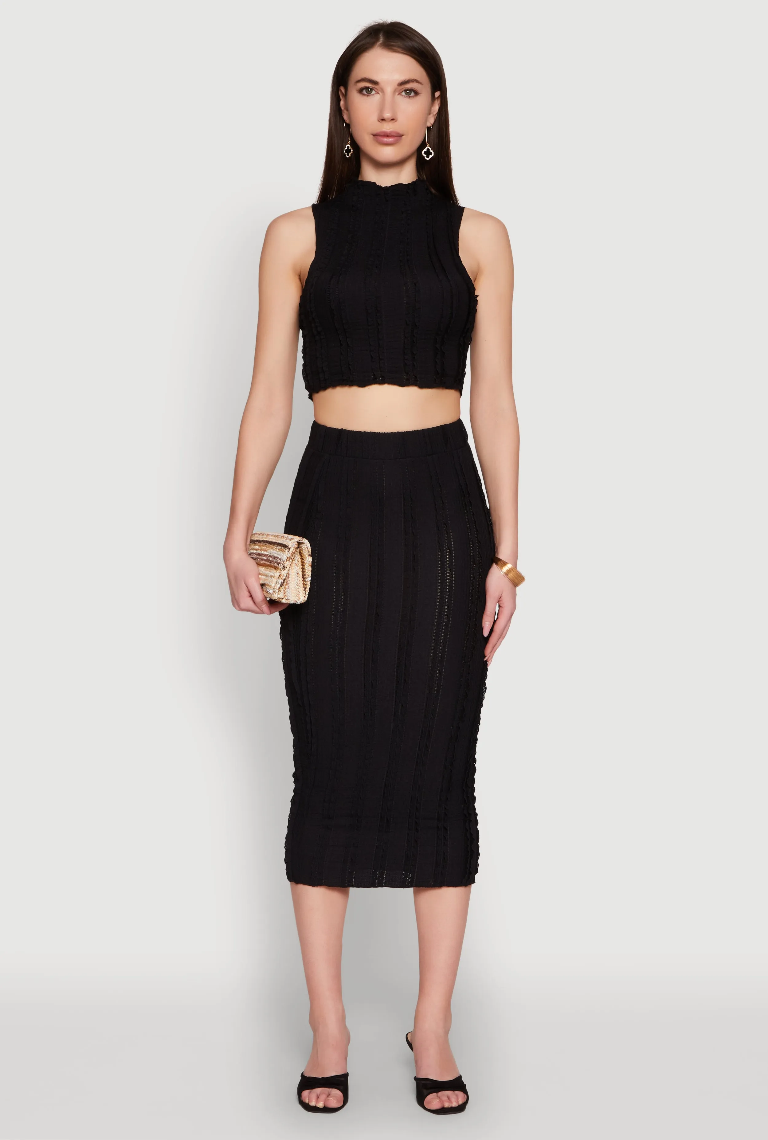 Textured Knit Cropped Tank Top sold by Rainbow product image thumbnail 2