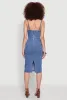 Haute Monde Denim Slit Back Cargo Bustier Dress sold by Rainbow