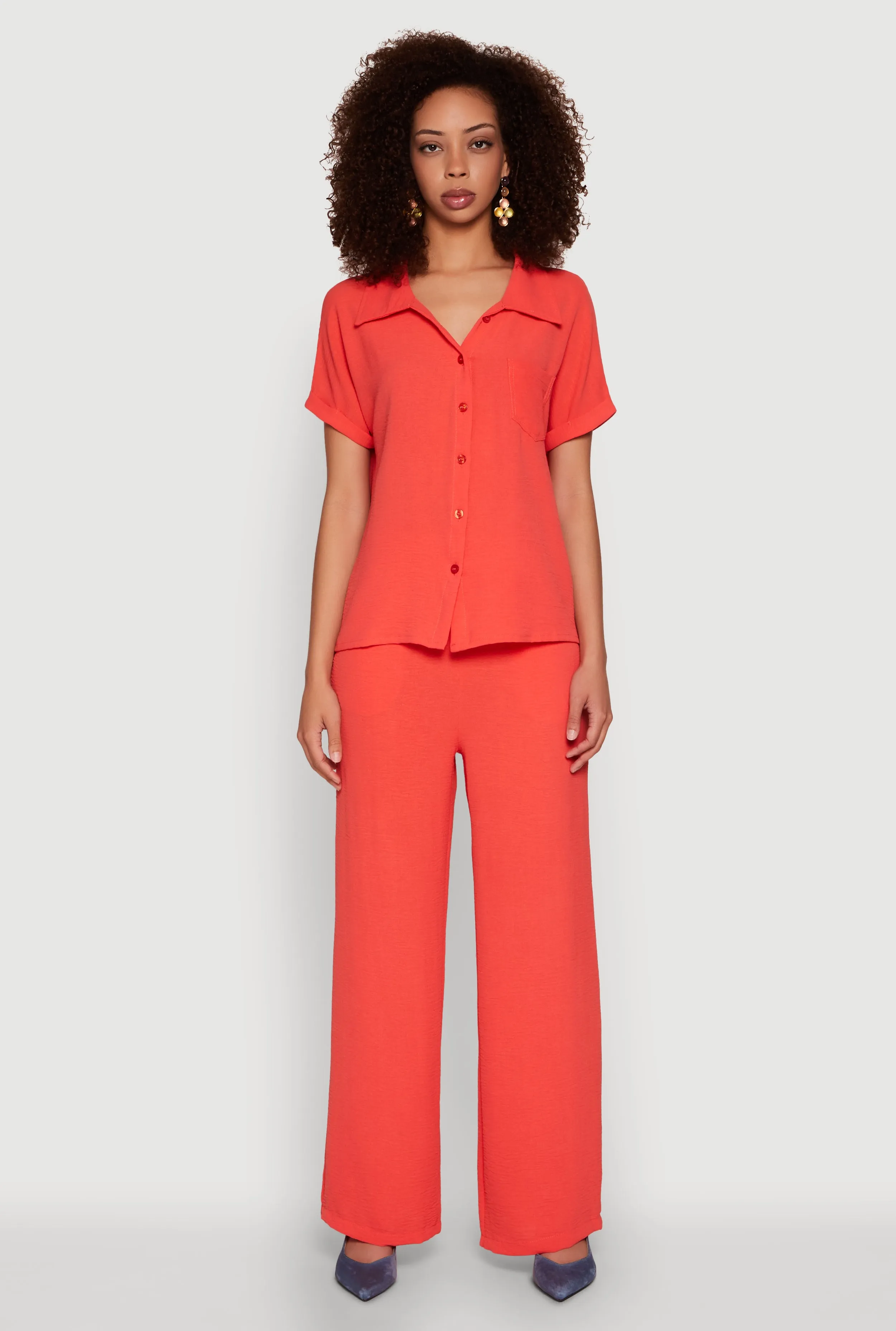 Airy Fixed Cuff Button Front Shirt sold by Rainbow product image thumbnail 2