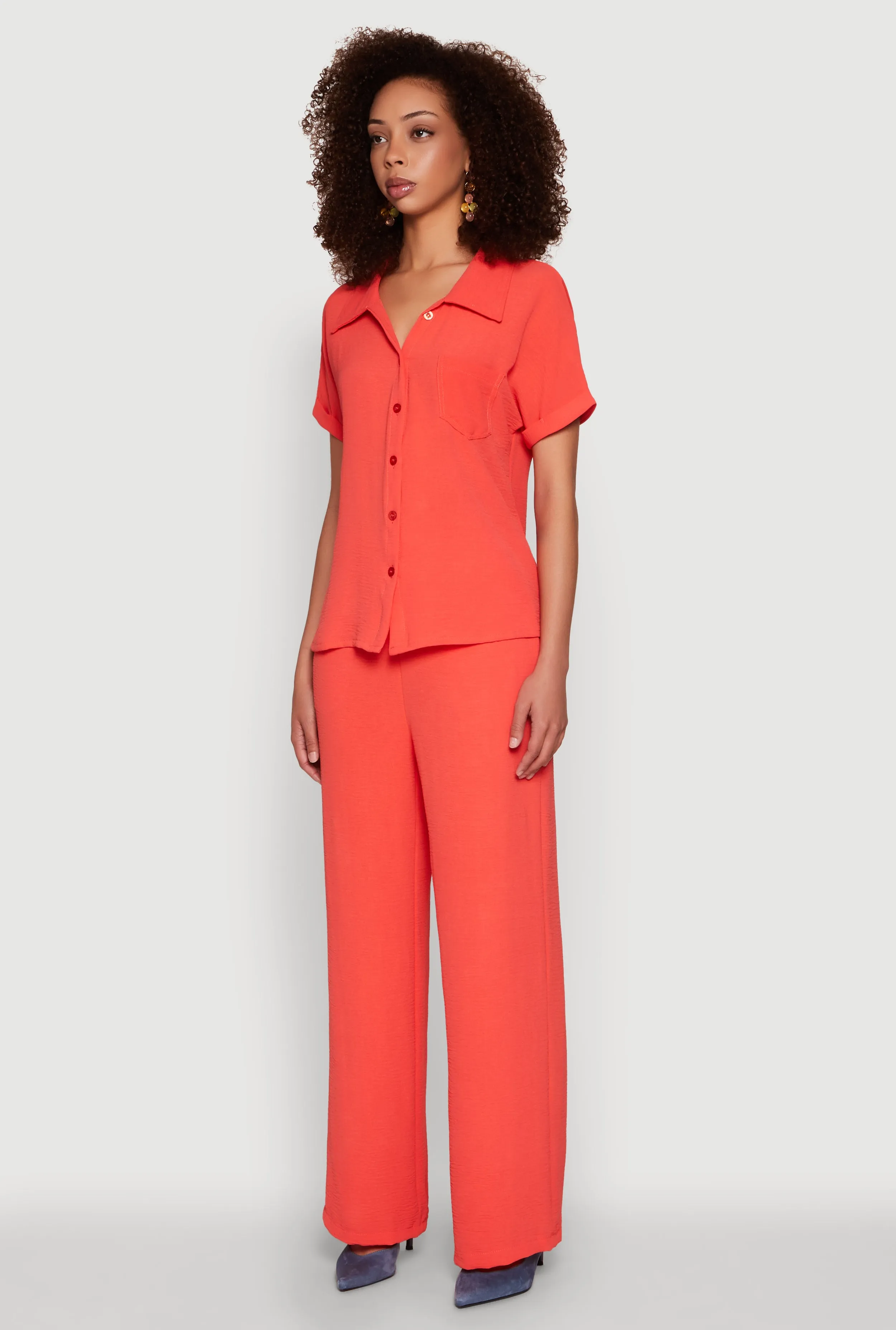 Airy Fixed Cuff Button Front Shirt sold by Rainbow product image thumbnail 5