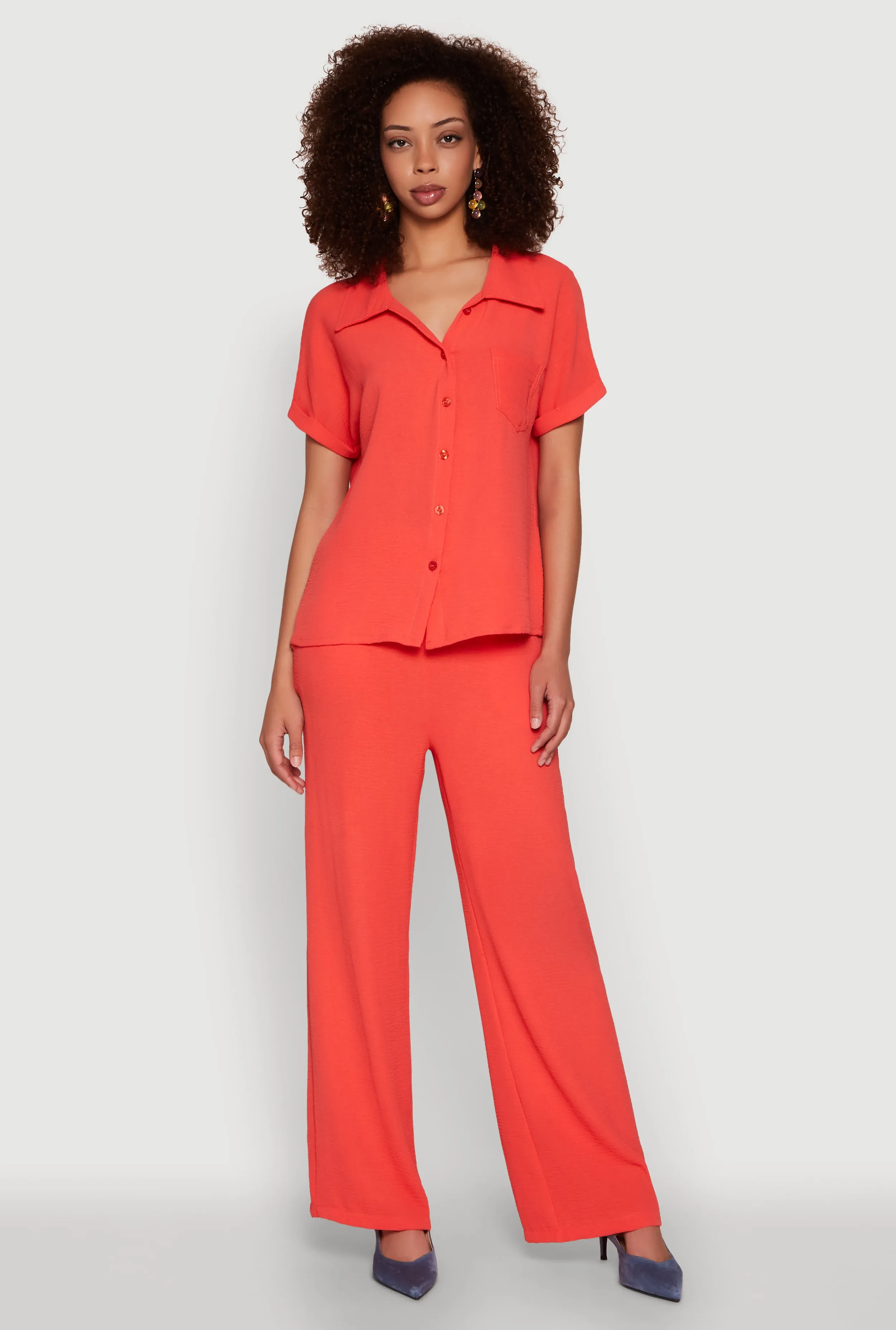 Airy Fixed Cuff Button Front Shirt sold by Rainbow product image thumbnail 3