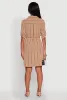 Airy Striped Tie Waist Mini Shirt Dress sold by Rainbow