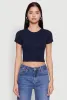 Cropped Short Sleeve Crew Neck Tee sold by Rainbow