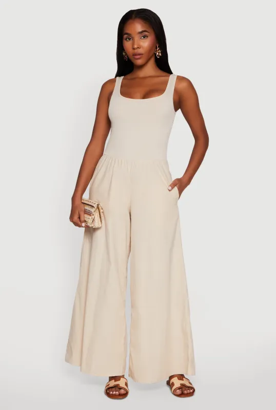 Sleeveless Scoop Neck Jumpsuit sold by Rainbow